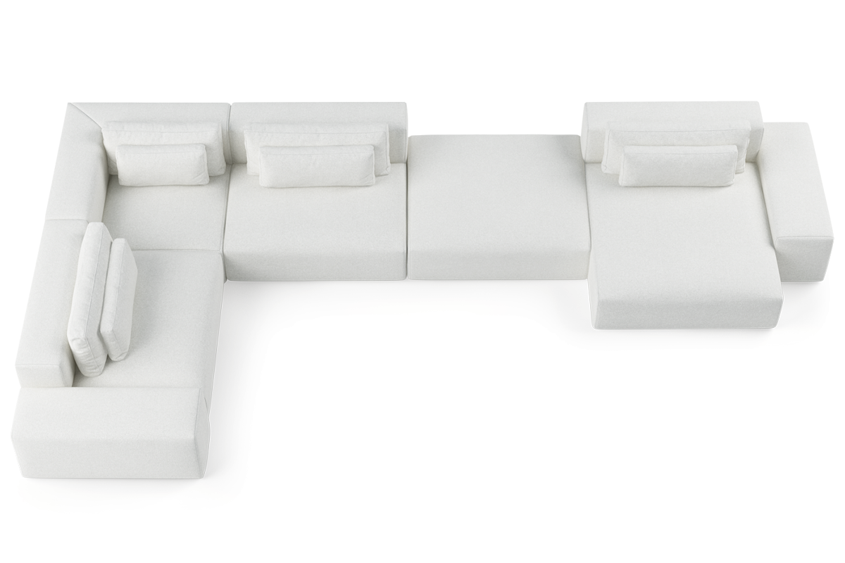 Modularer 6-Sitzer Ecksofa rechts FLAVIO gepolstert
