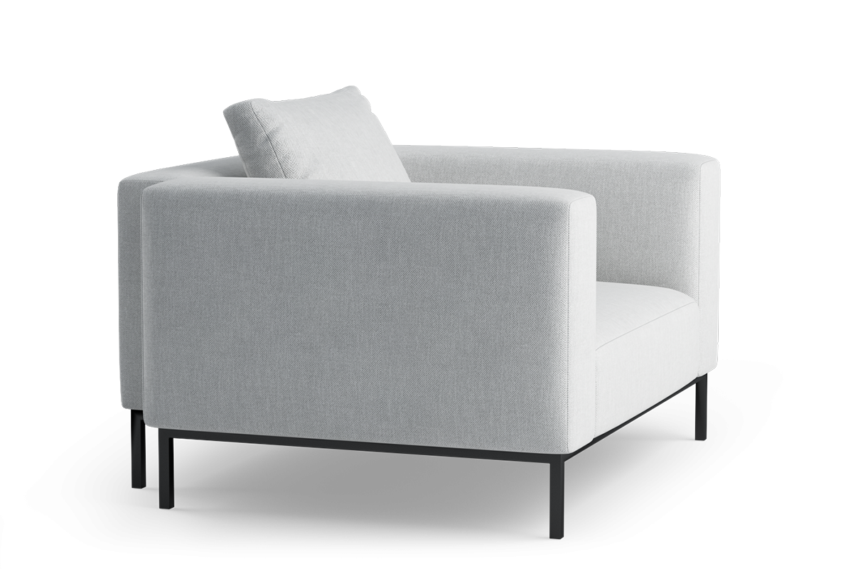 Sessel HOLDEN gepolstert mit schwarzem Gestell