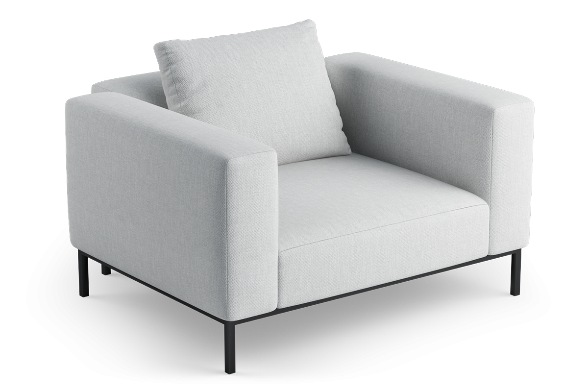 Sessel HOLDEN gepolstert mit schwarzem Gestell