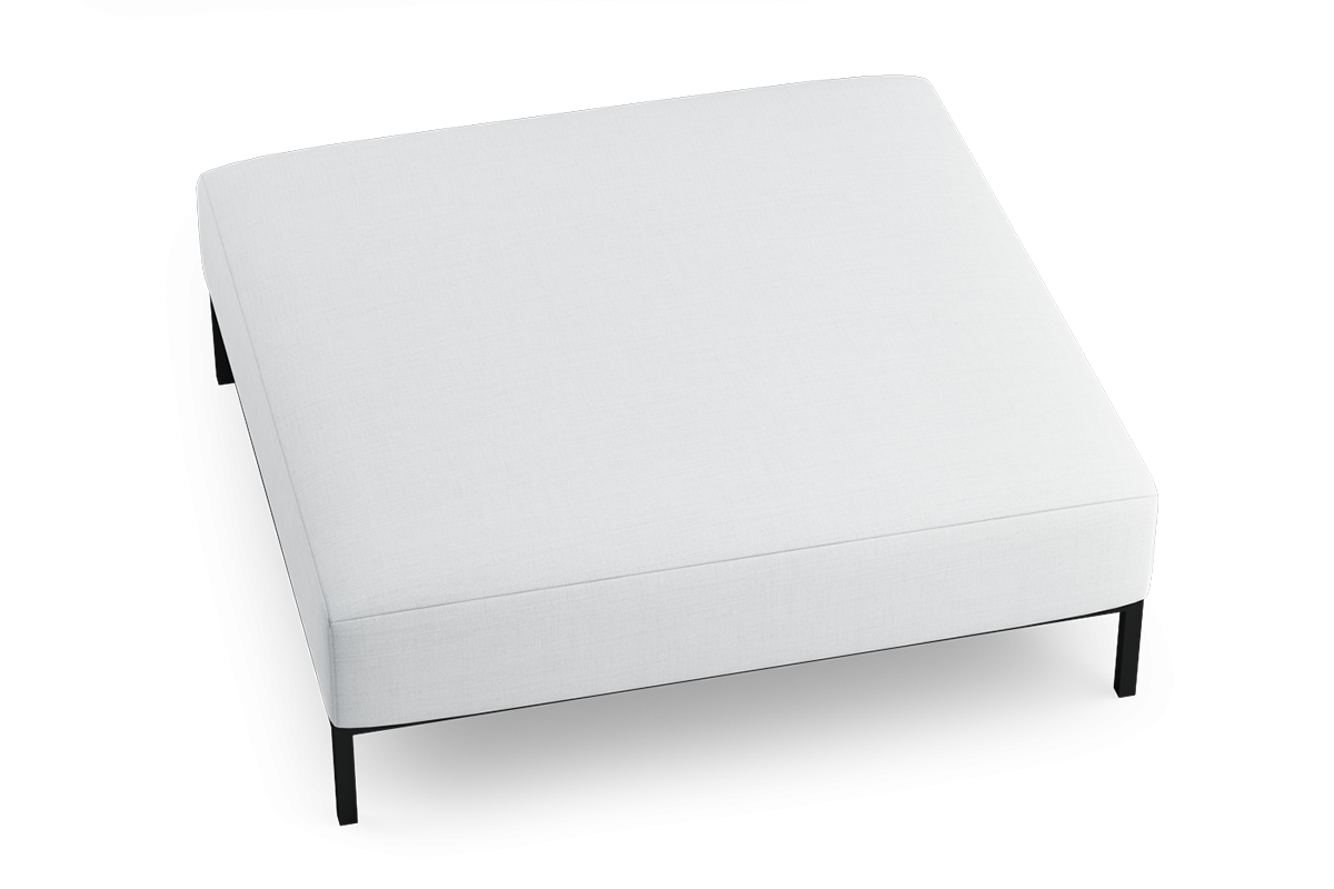 Puf für 2 Personen HOLDEN gepolstert mit schwarzem Fuß