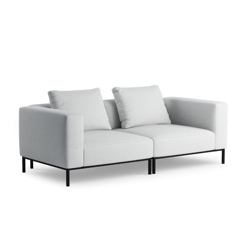 Modulares 2-Sitzer Sofa HOLDEN mit schwarzem Gestell
