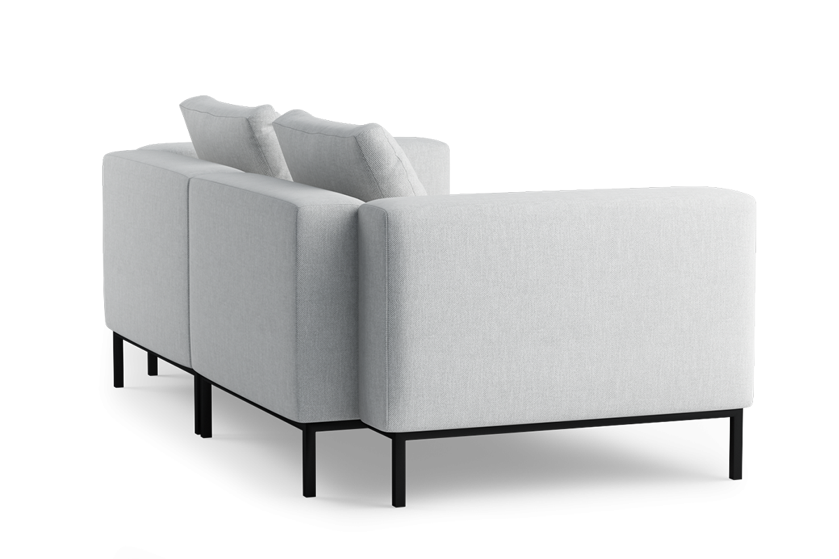 Modulares 2-Sitzer Sofa HOLDEN mit schwarzem Gestell