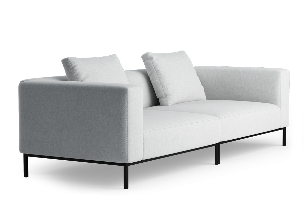 Modulares 3-Sitzer-Sofa HOLDEN mit schwarzem Gestell