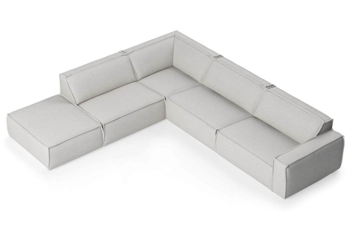 Modularer 6-Sitzer Links-LUMO gepolstert