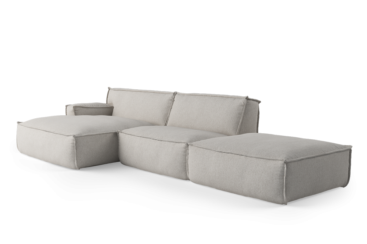 Left-facing open modular sofa DRIFTER upholstered