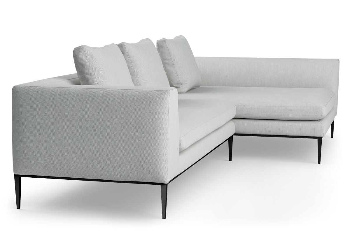 Rechtsseitiges 3-Sitzer-Sofa NASH mit schwarzem Untergestell