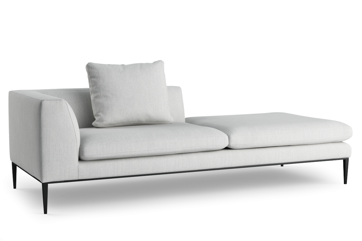 Rechtsseitiger Szezlong NASH mit schwarzem Gestell