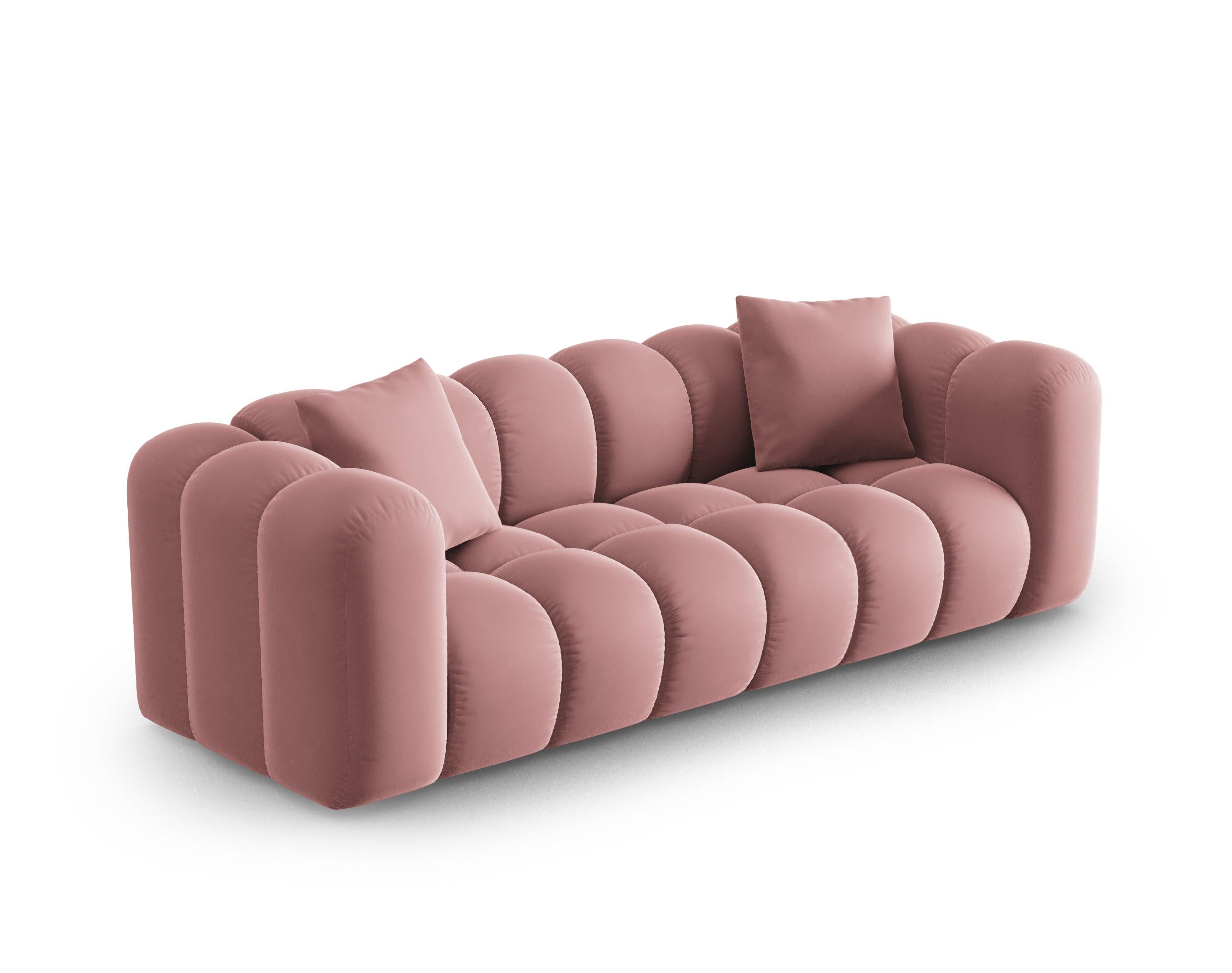 Velvet 3 seater sofa HALLEY pink Windsor & Co Eye on Design