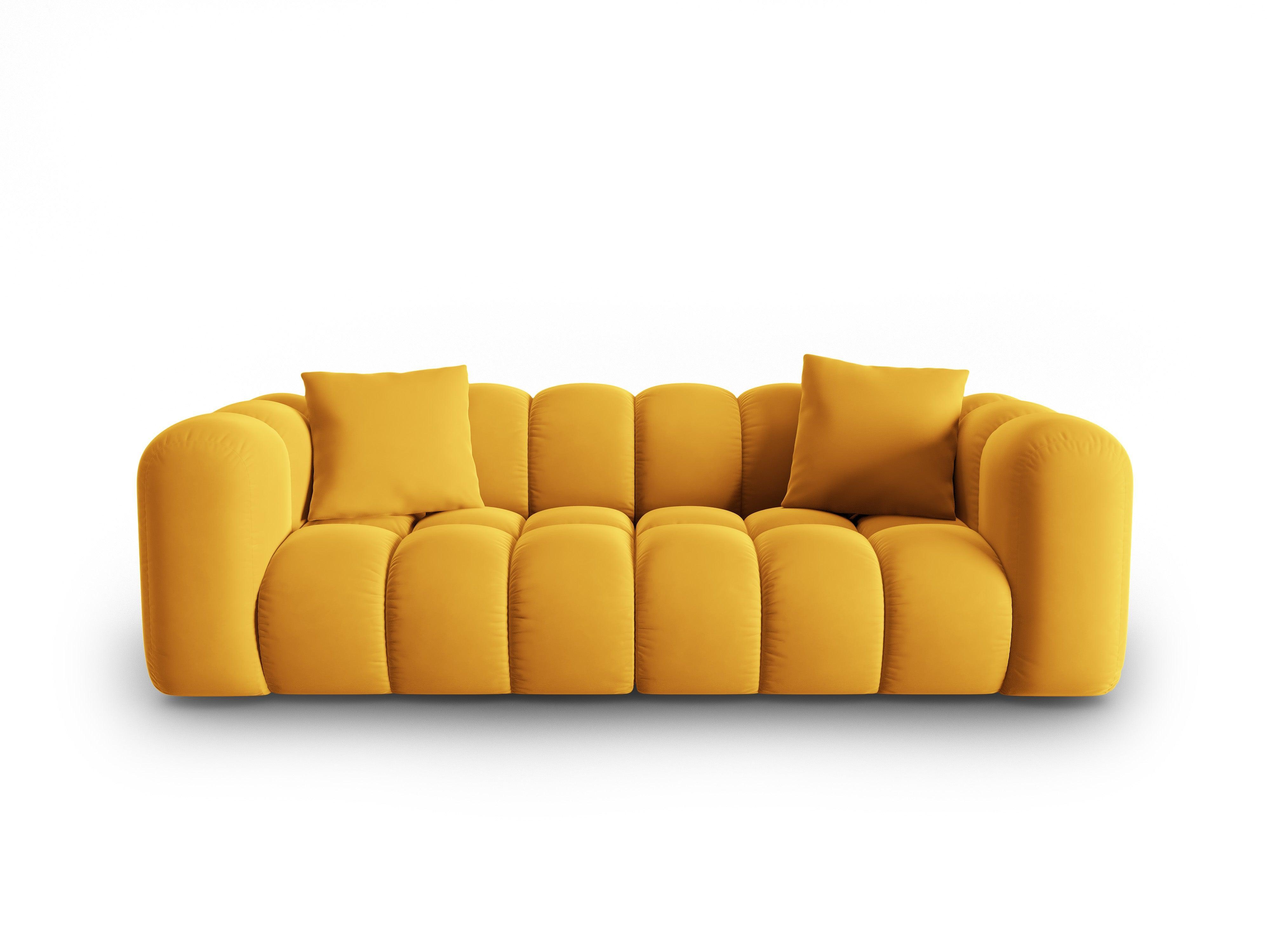 Velvet 3 seater sofa HALLEY yellow Windsor & Co Eye on Design