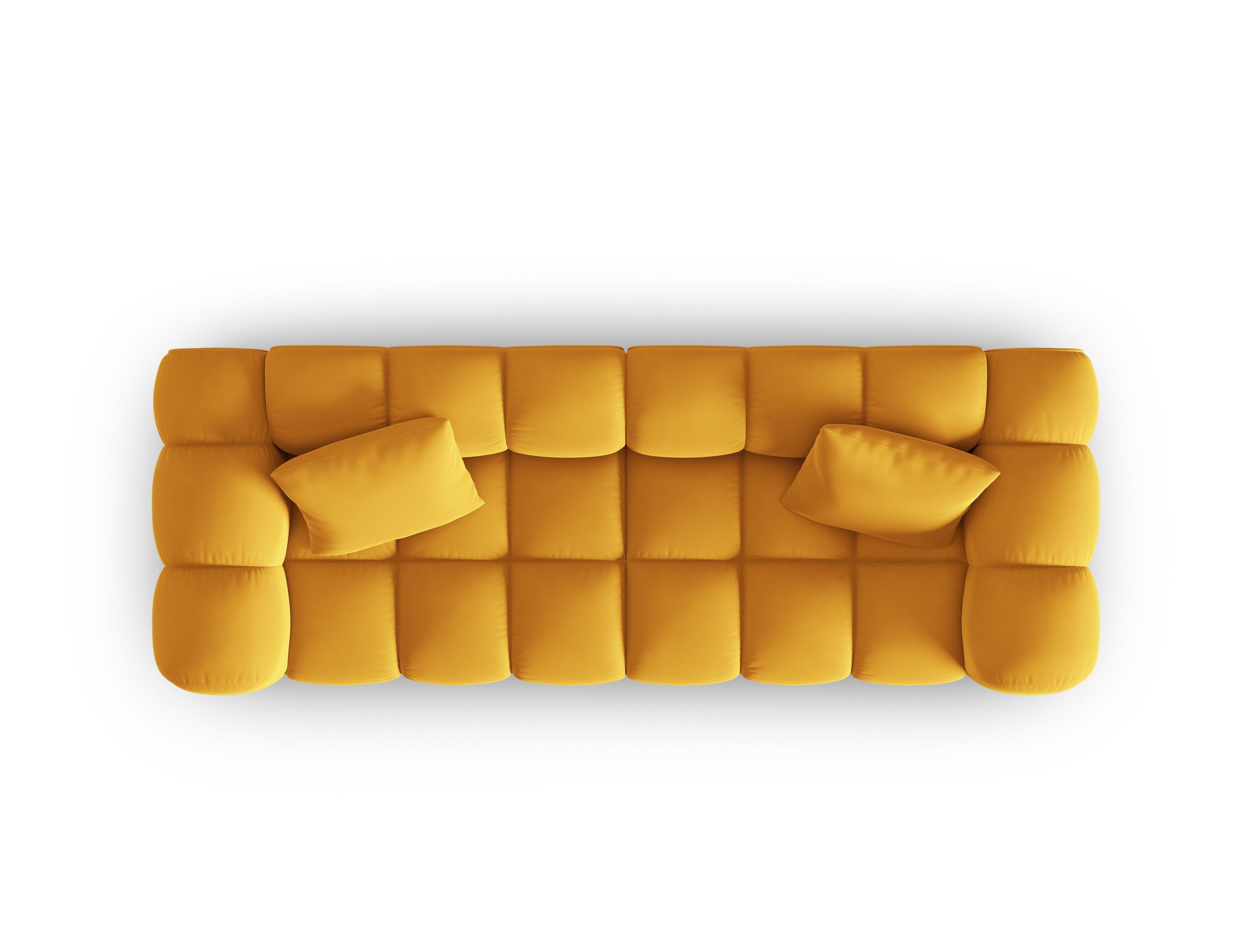 Velvet 3 seater sofa HALLEY yellow Windsor & Co Eye on Design