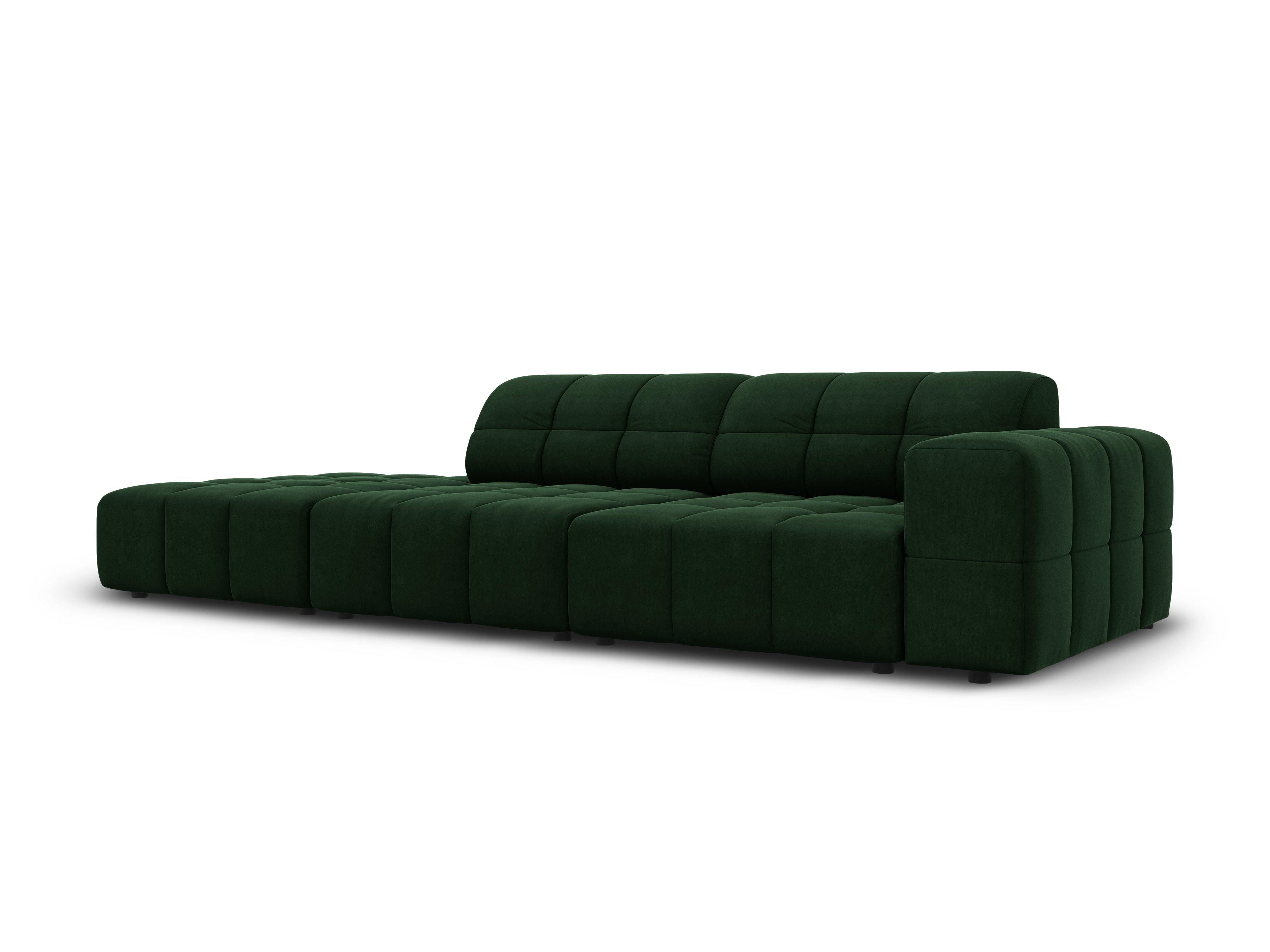 Velvet sofa left 3 seater CHICAGO bottle green Cosmopolitan Design Eye on Design