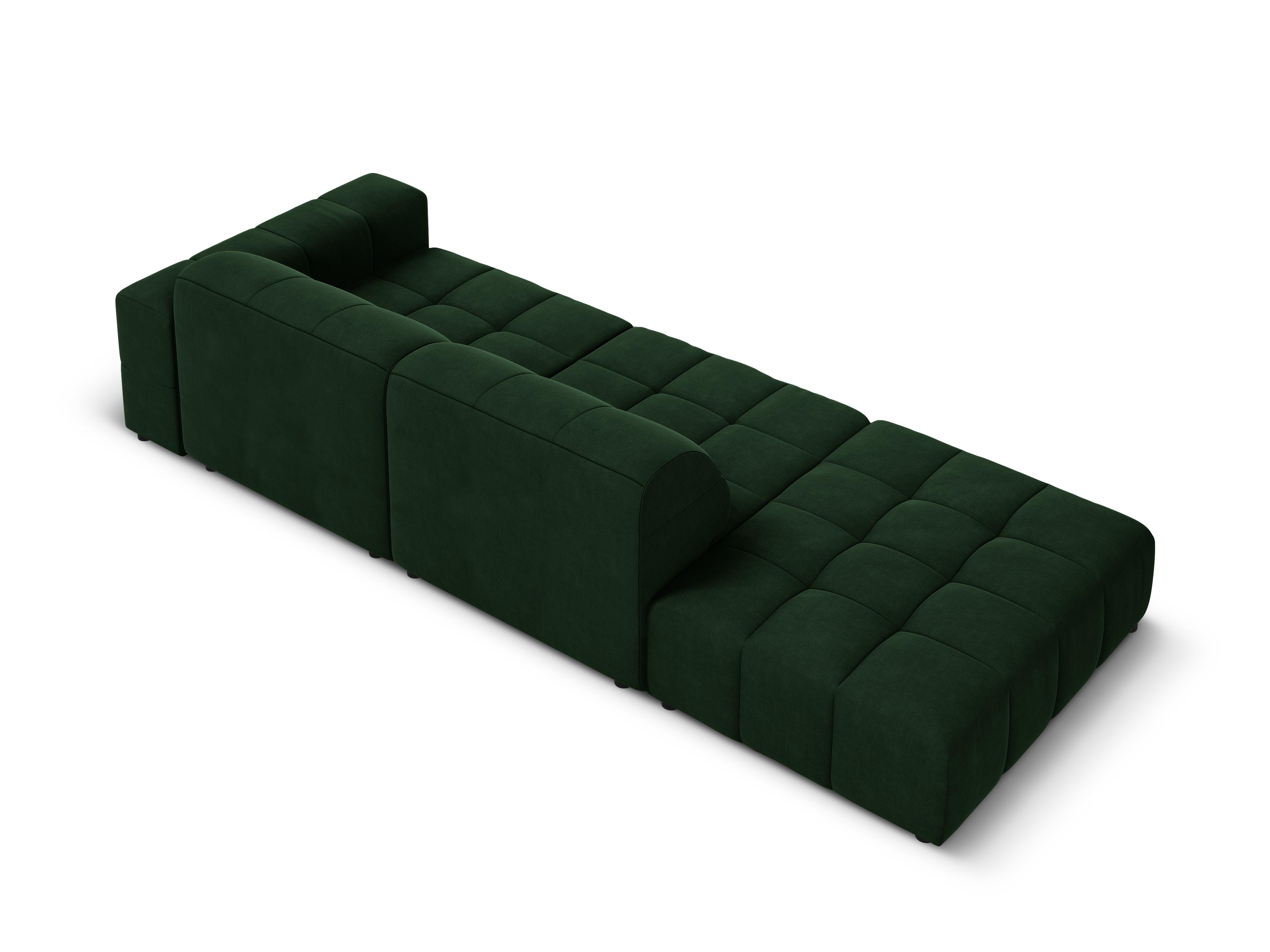 Velvet sofa left 3 seater CHICAGO bottle green Cosmopolitan Design Eye on Design