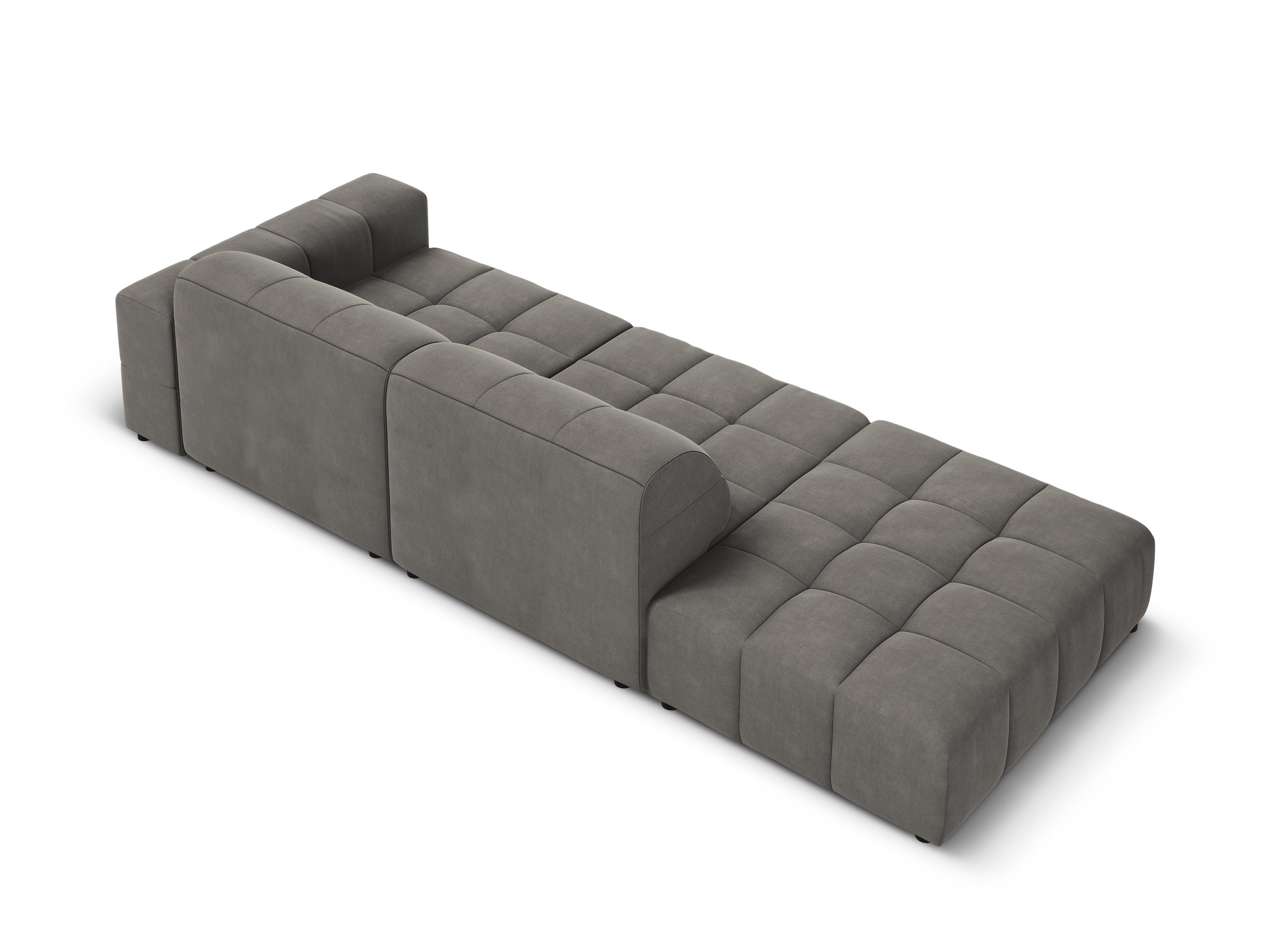 Velvet sofa left 3-seater CHICAGO gray Cosmopolitan Design Eye on Design