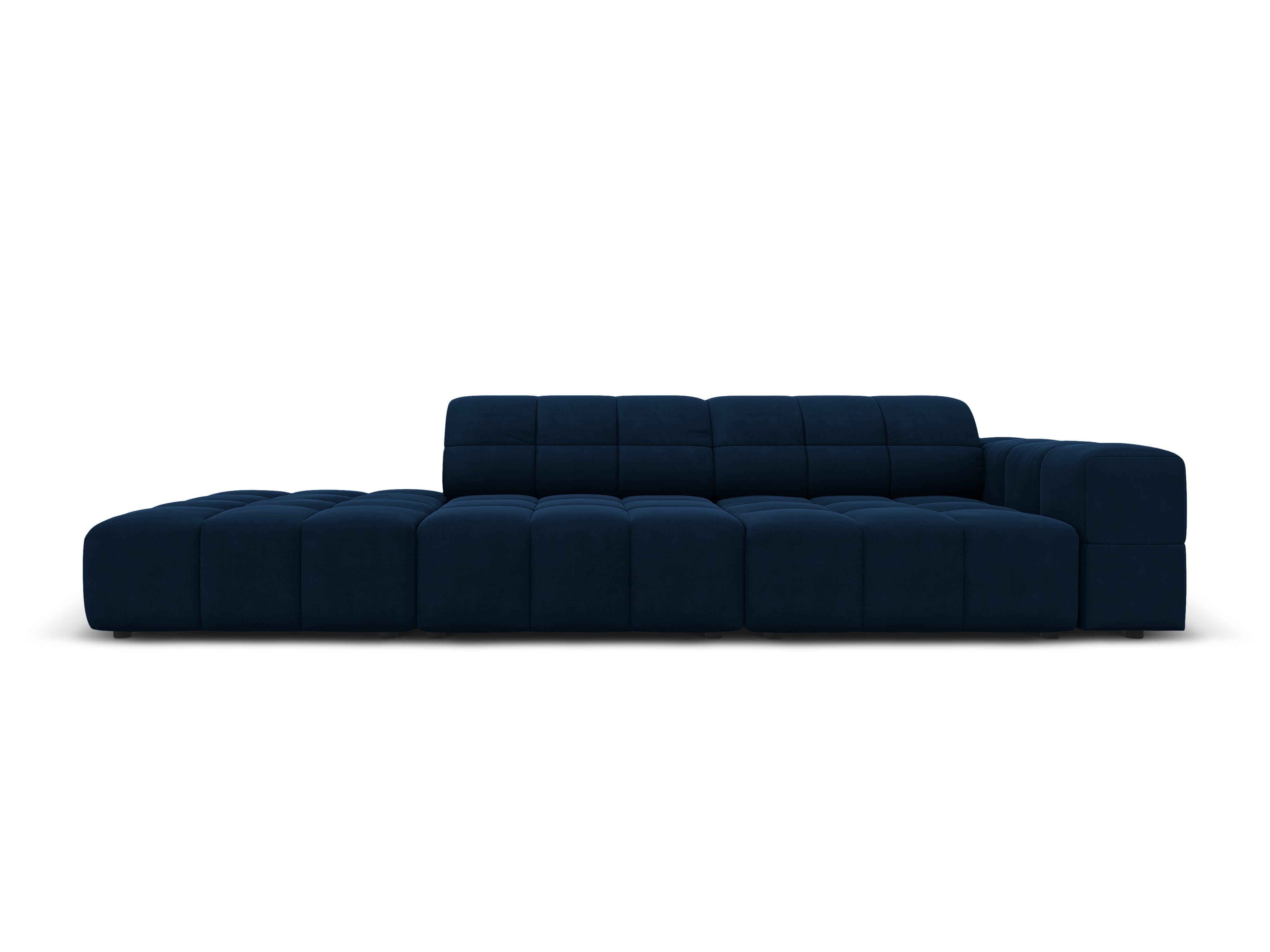 Velvet sofa left 3 seater CHICAGO royal blue Cosmopolitan Design Eye on Design