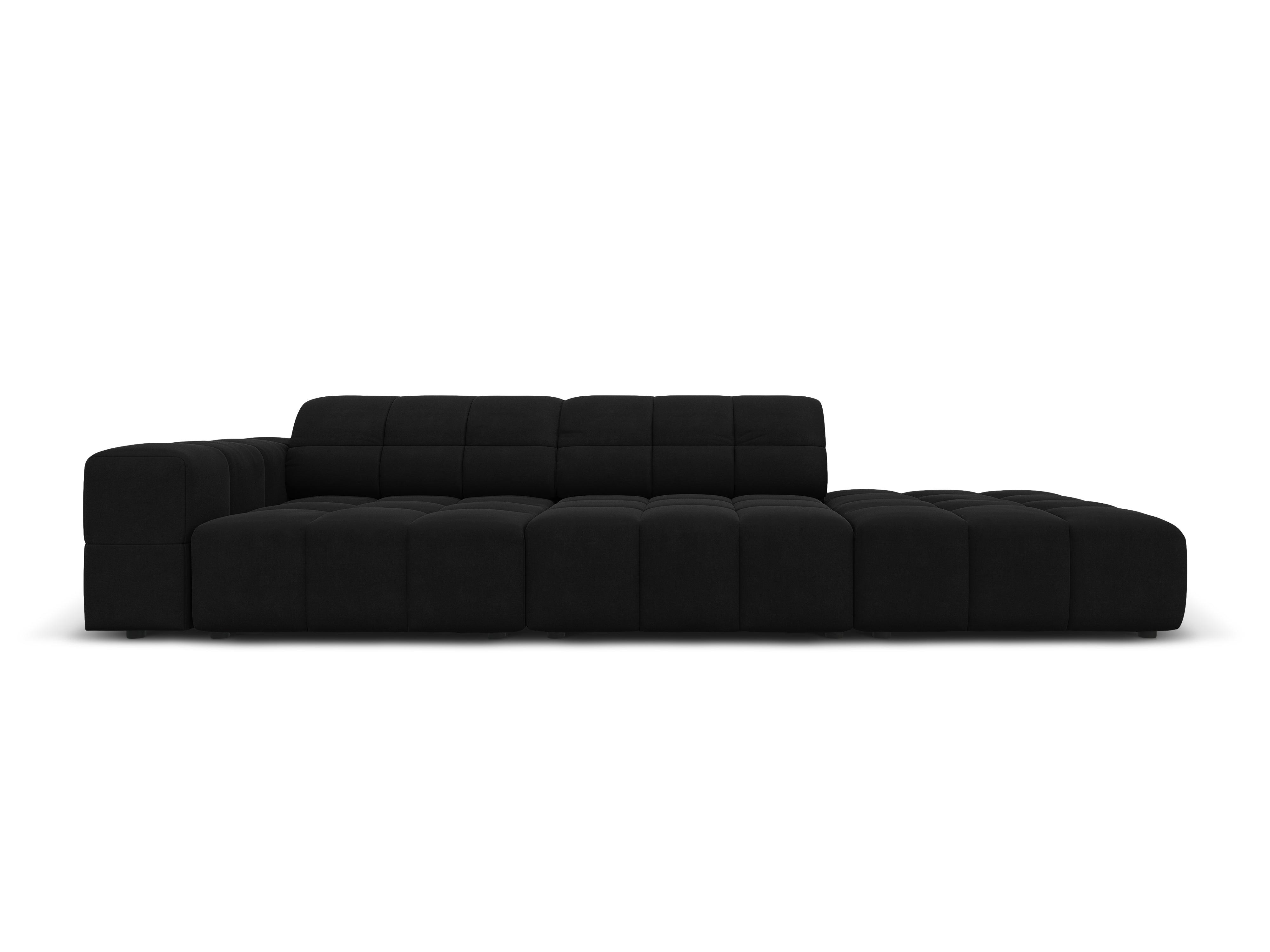 Velvet sofa right 3 seater CHICAGO black Cosmopolitan Design Eye on Design