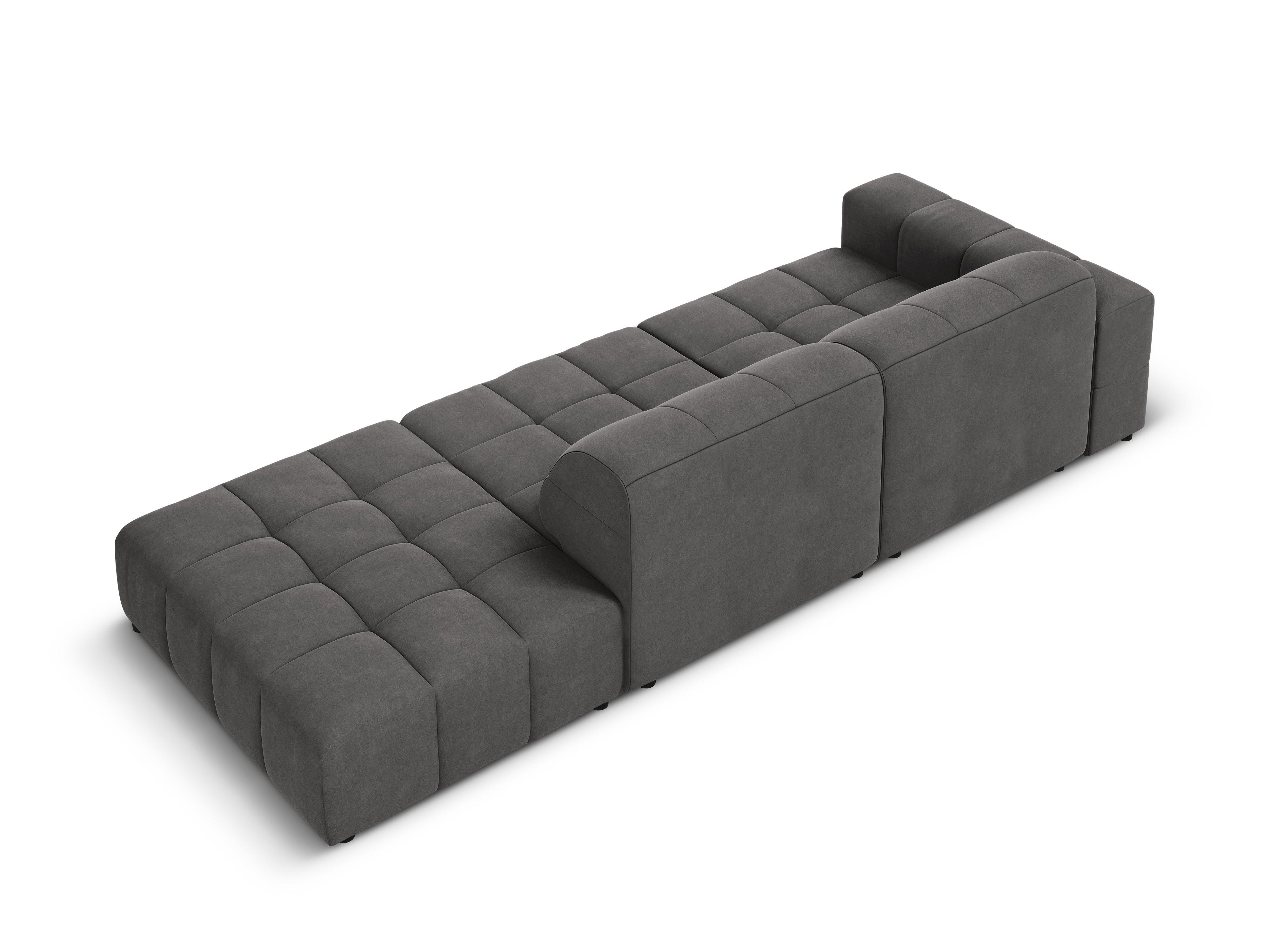 Velvet sofa right 3 seater CHICAGO dark grey Cosmopolitan Design Eye on Design