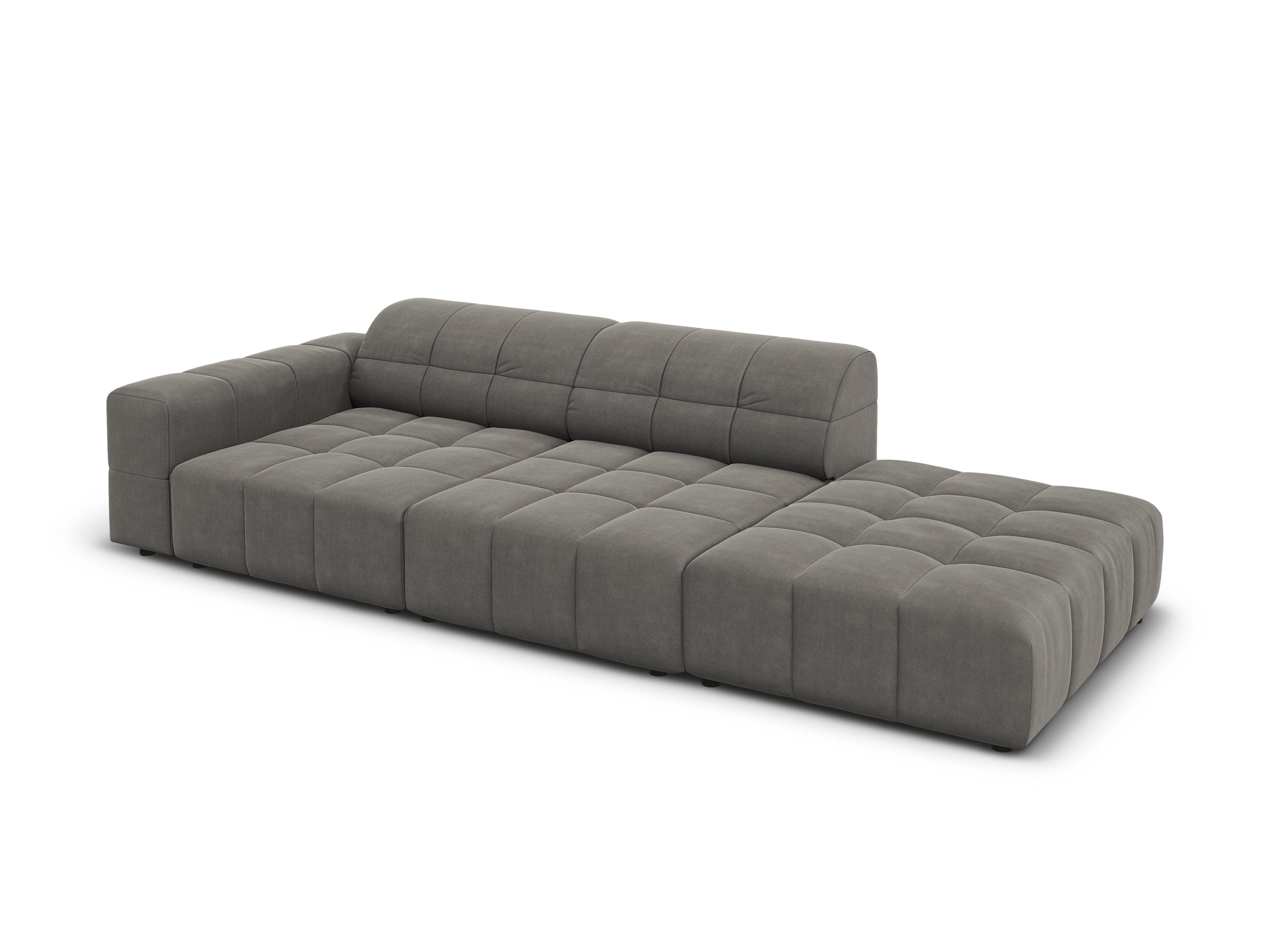 Velvet sofa right 3 seater CHICAGO gray Cosmopolitan Design Eye on Design