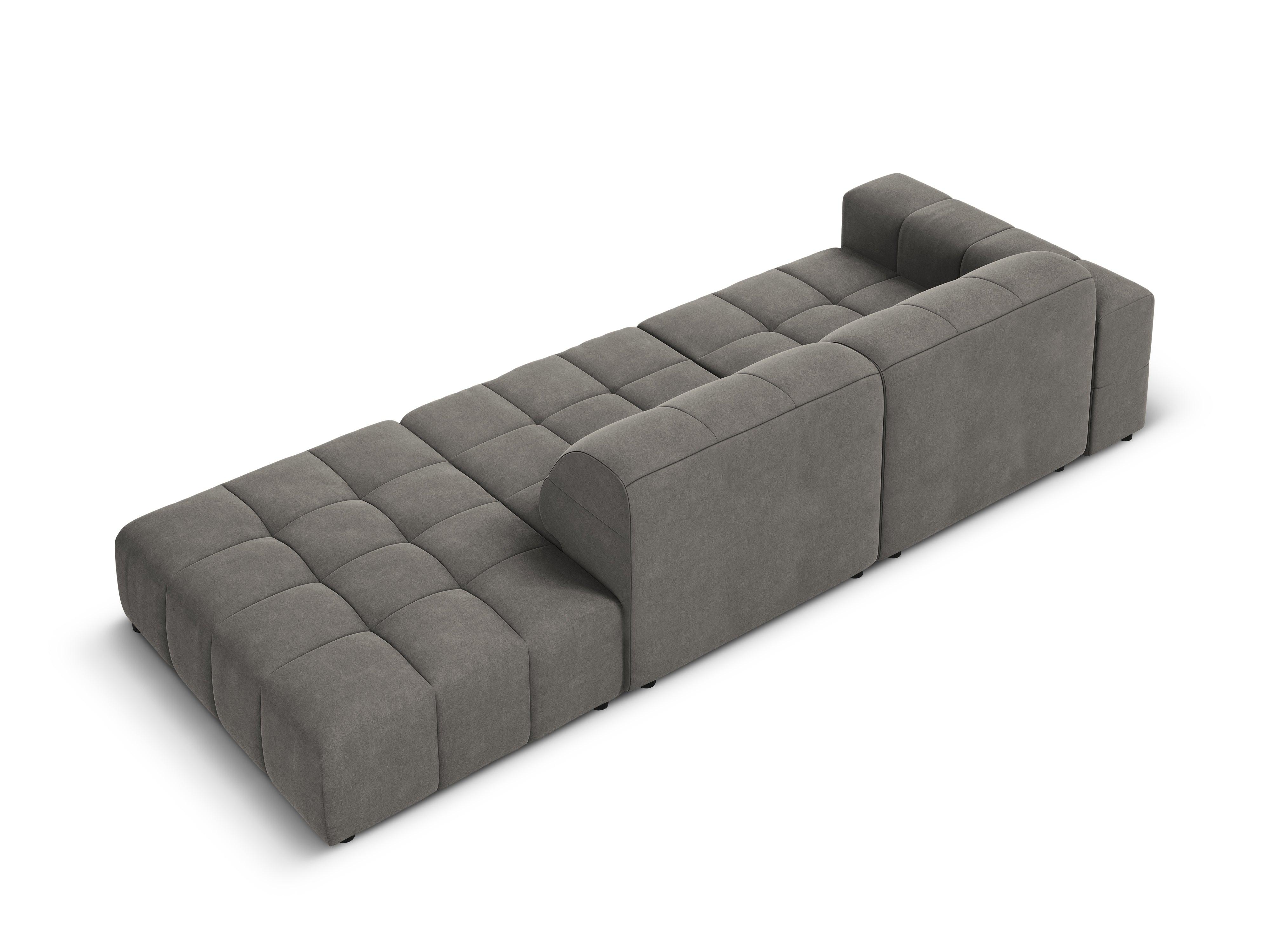 Velvet sofa right 3 seater CHICAGO gray Cosmopolitan Design Eye on Design