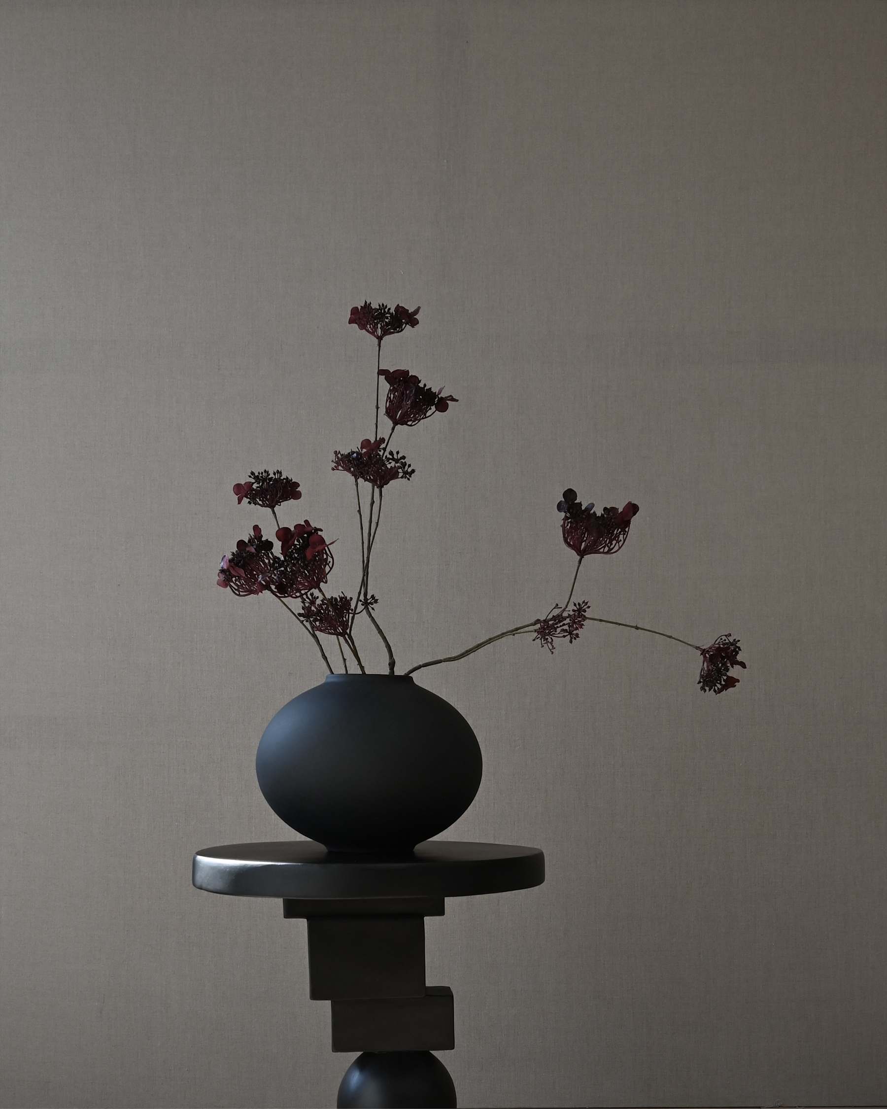 SUNAO FAT Vase schwarz [Klaudia] 