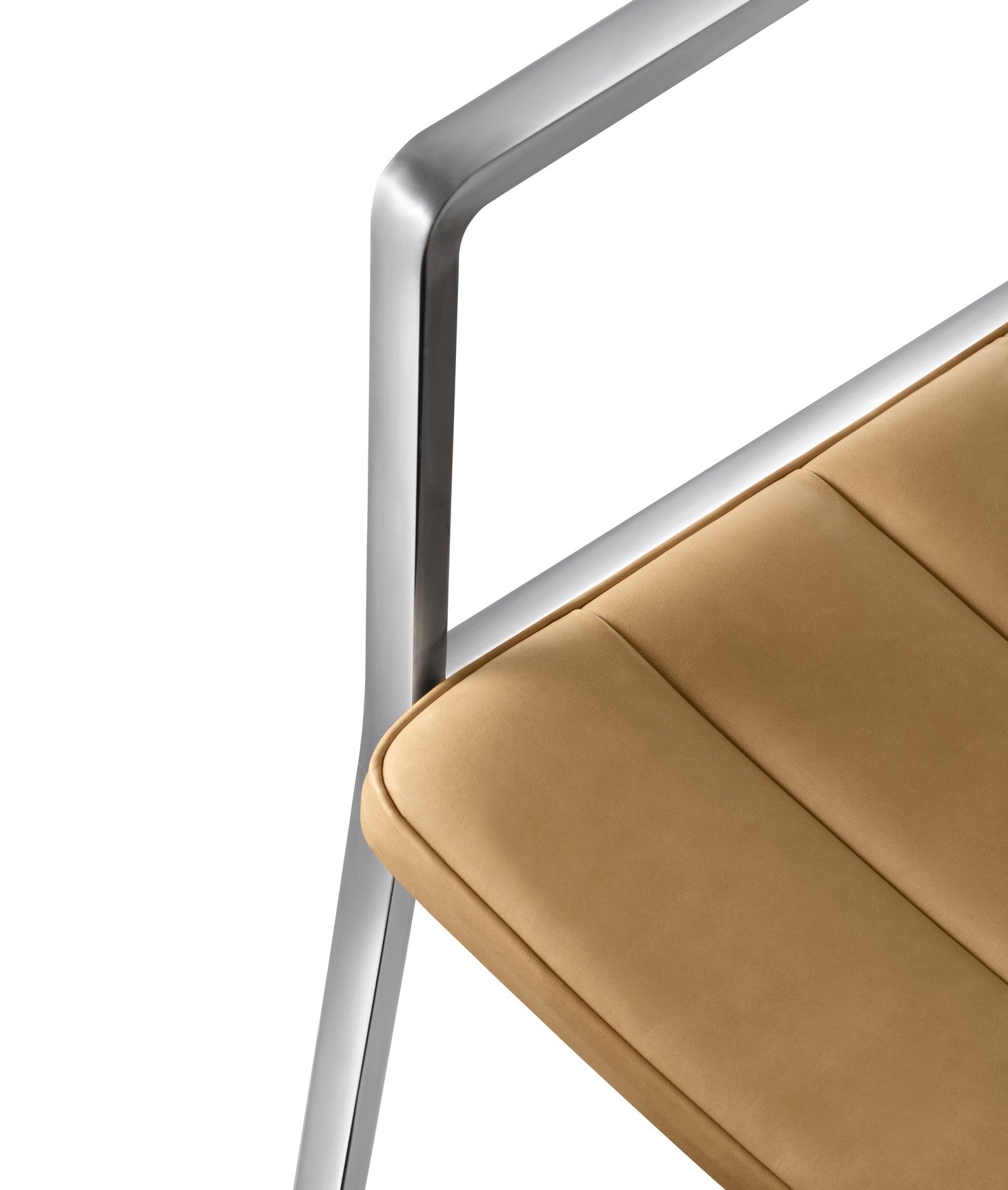 Chair 451 caramel leather with metal base