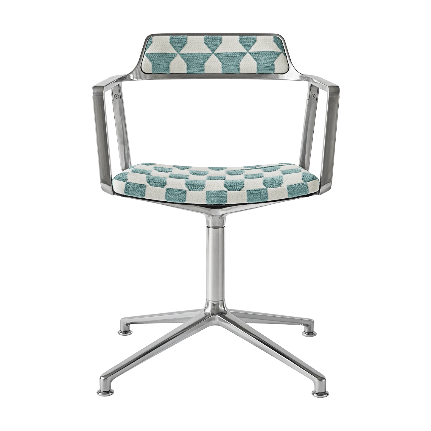 Bürostuhl 452 – LAGRASSE blau und weiß mit Metallbasis