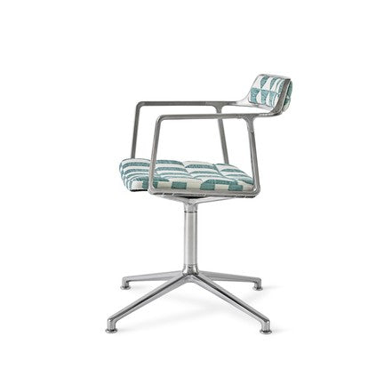 Bürostuhl 452 – LAGRASSE blau und weiß mit Metallbasis