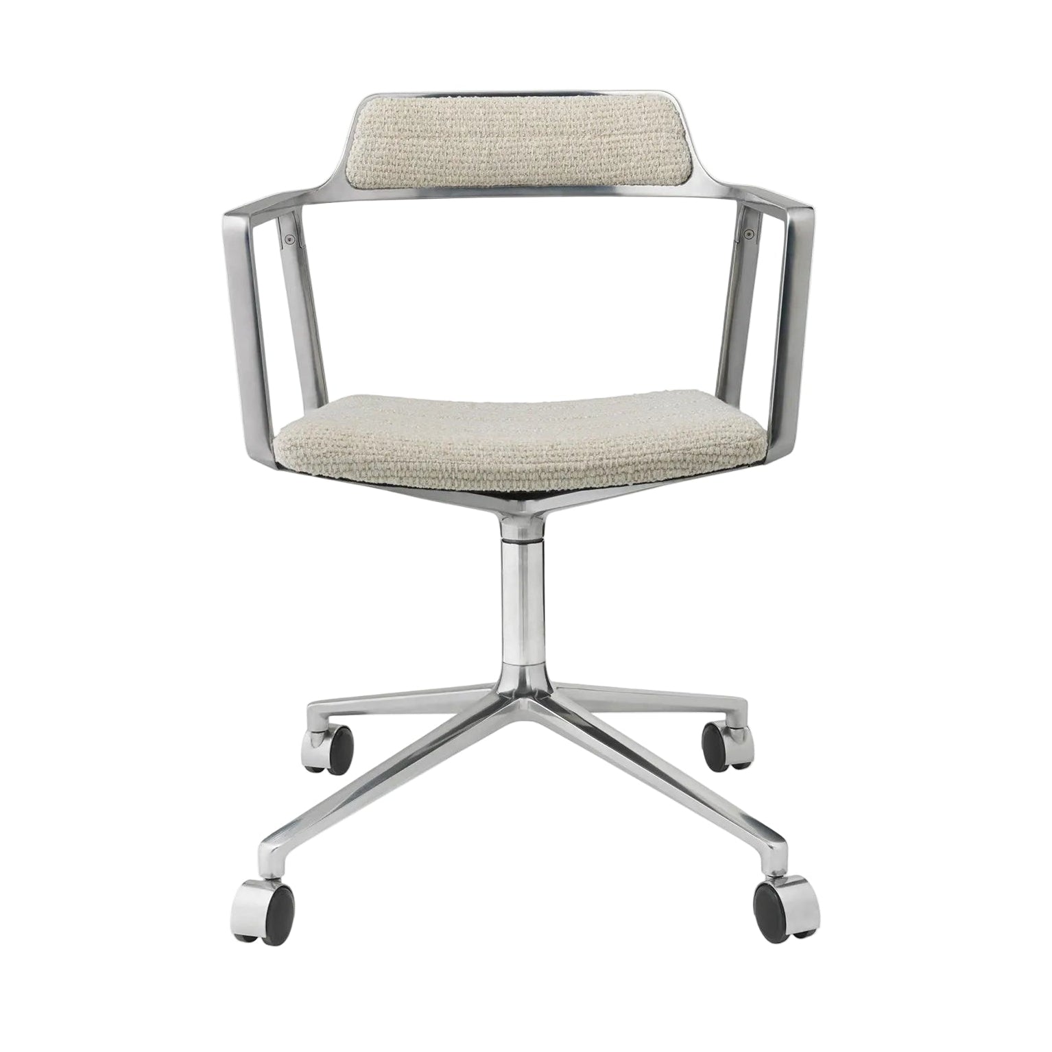 Bürostuhl 452 hellgrauer Stoff mit Metallbasis