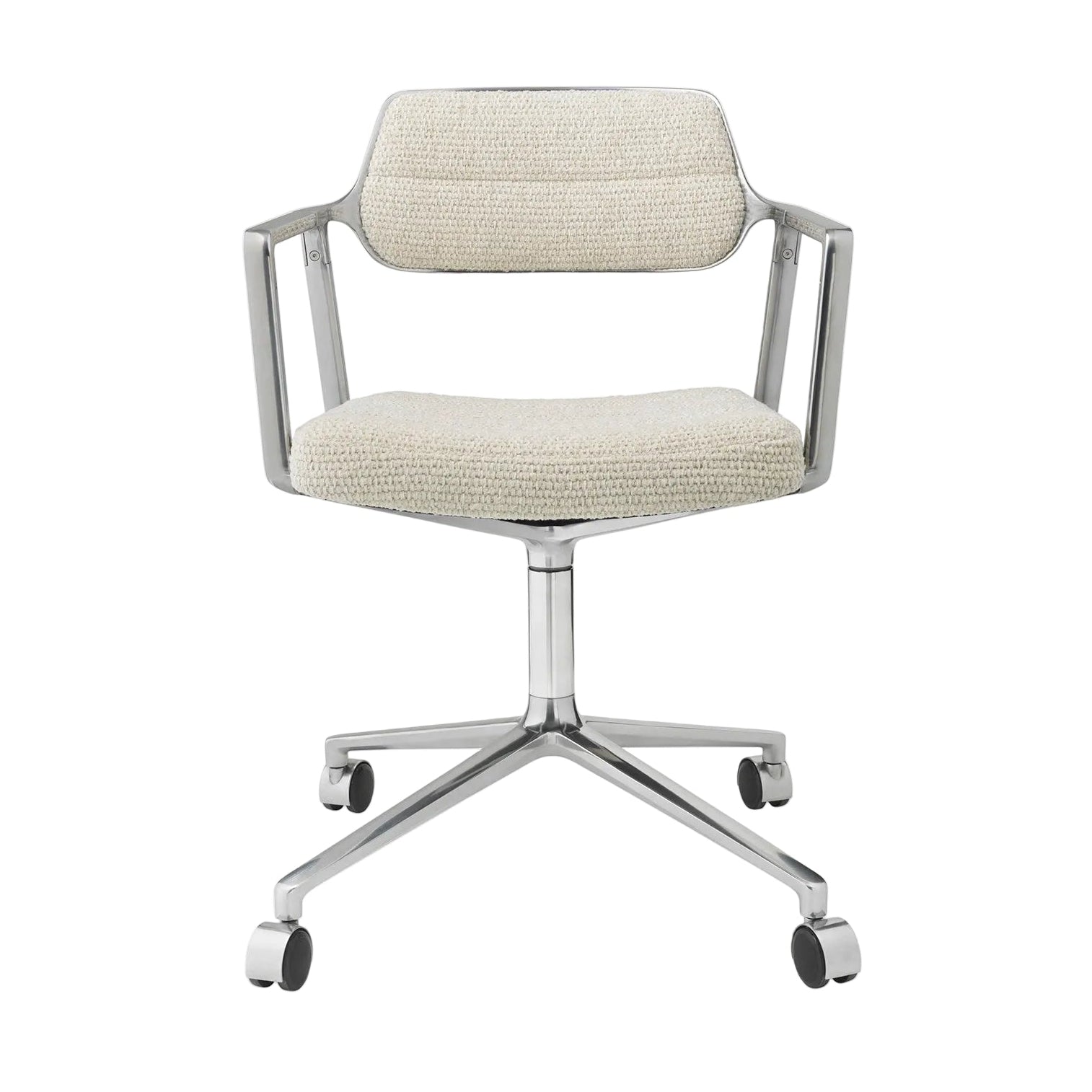 Bürostuhl 453 hellgrauer Stoff mit Metallbasis