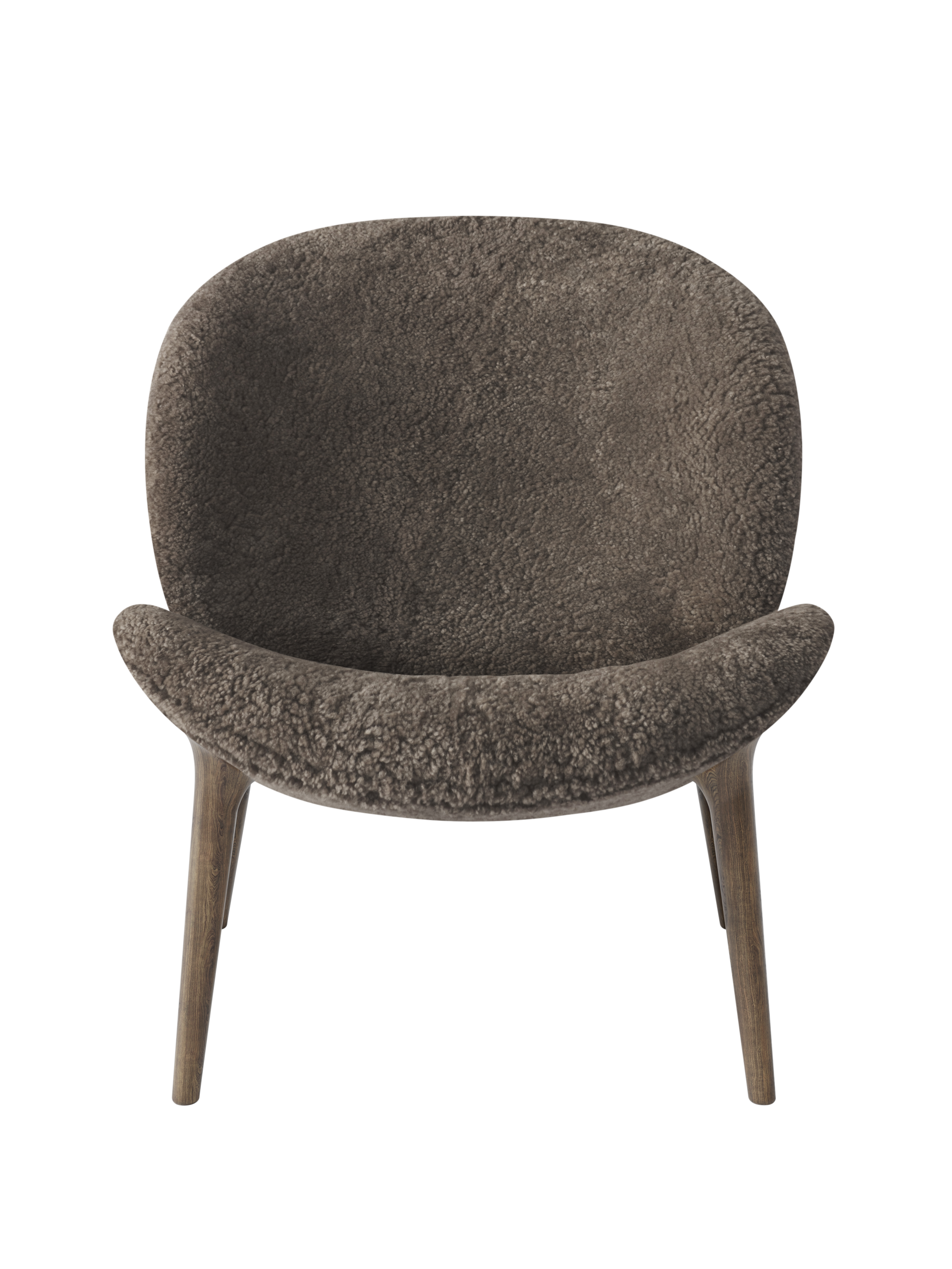 Lodge Armchair in Brown Sheepskin with Dark Oak Base