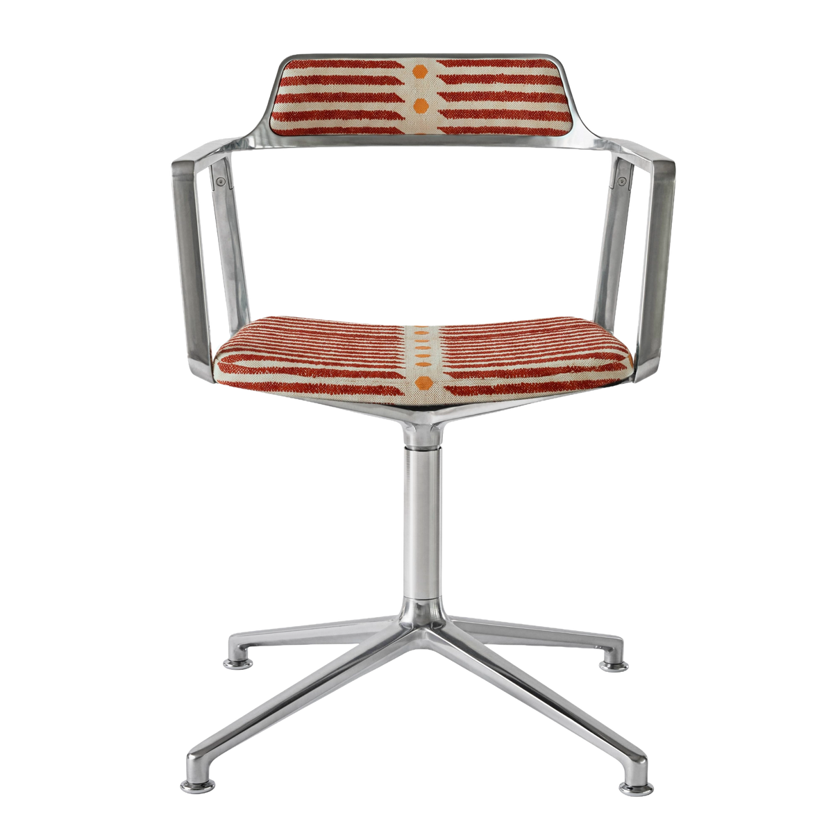 Bürostuhl 452 – MALLORCA beige und rot mit Metallbasis