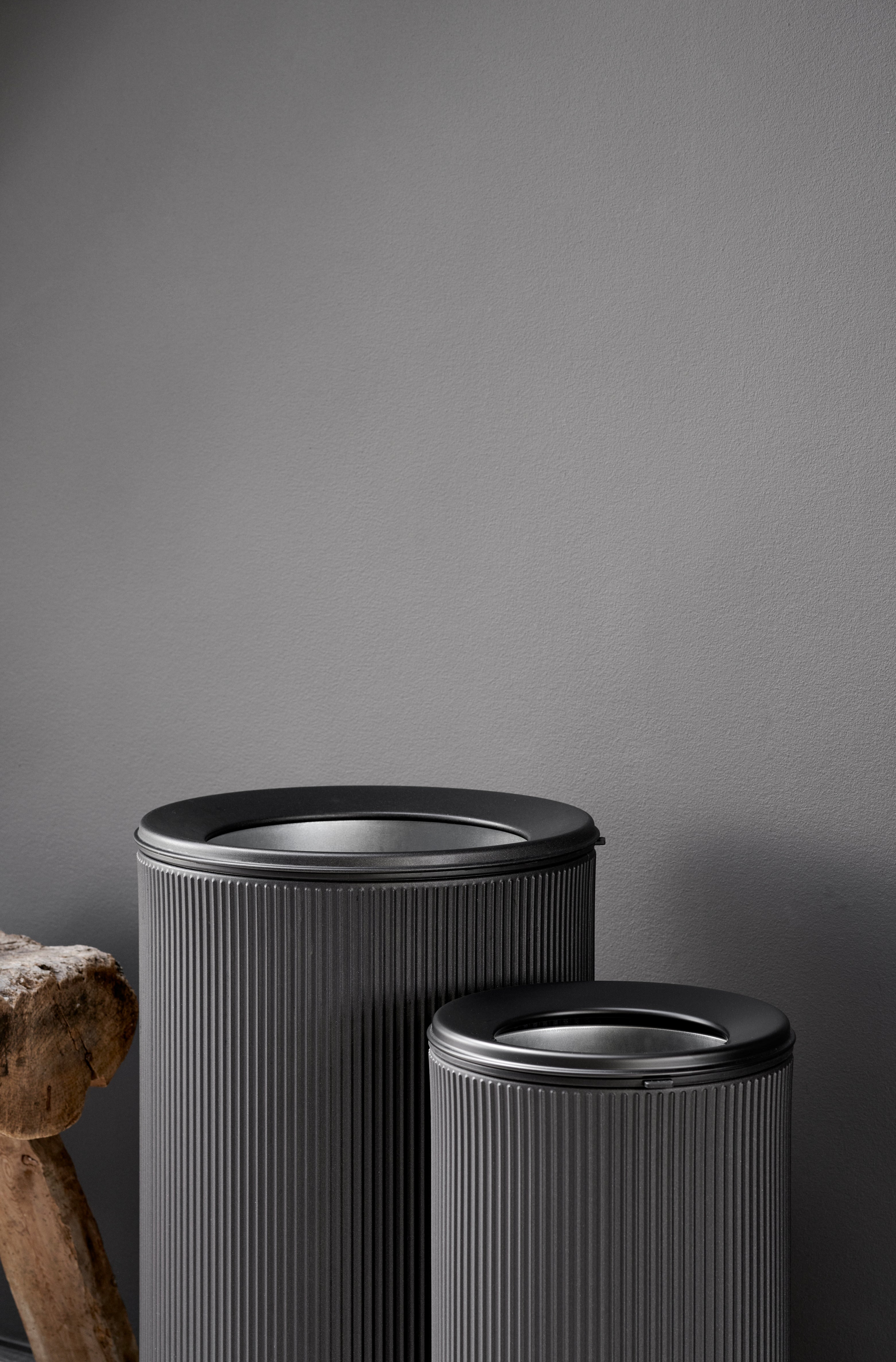 OPEN TOP black waste bin