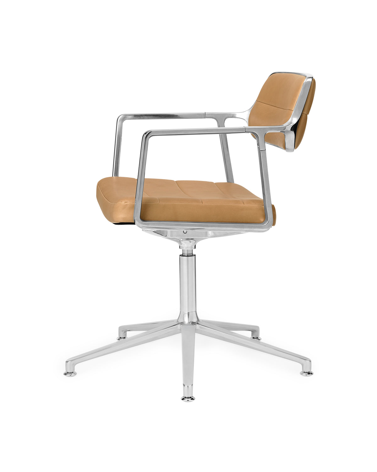 Bürostuhl 453+ karamellfarbene Leder mit Metallbasis