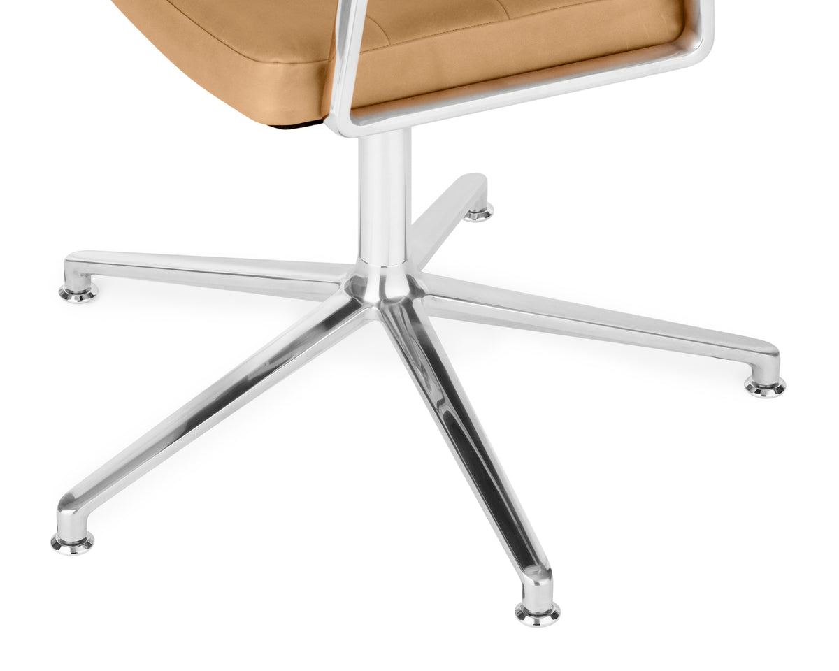 Bürostuhl 453+ karamellfarbene Leder mit Metallbasis