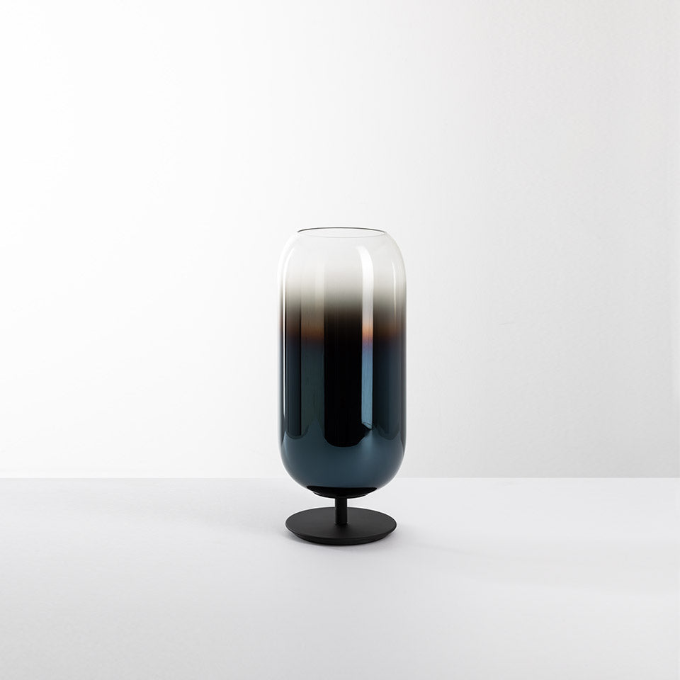 GOPLE blue table lamp with black base