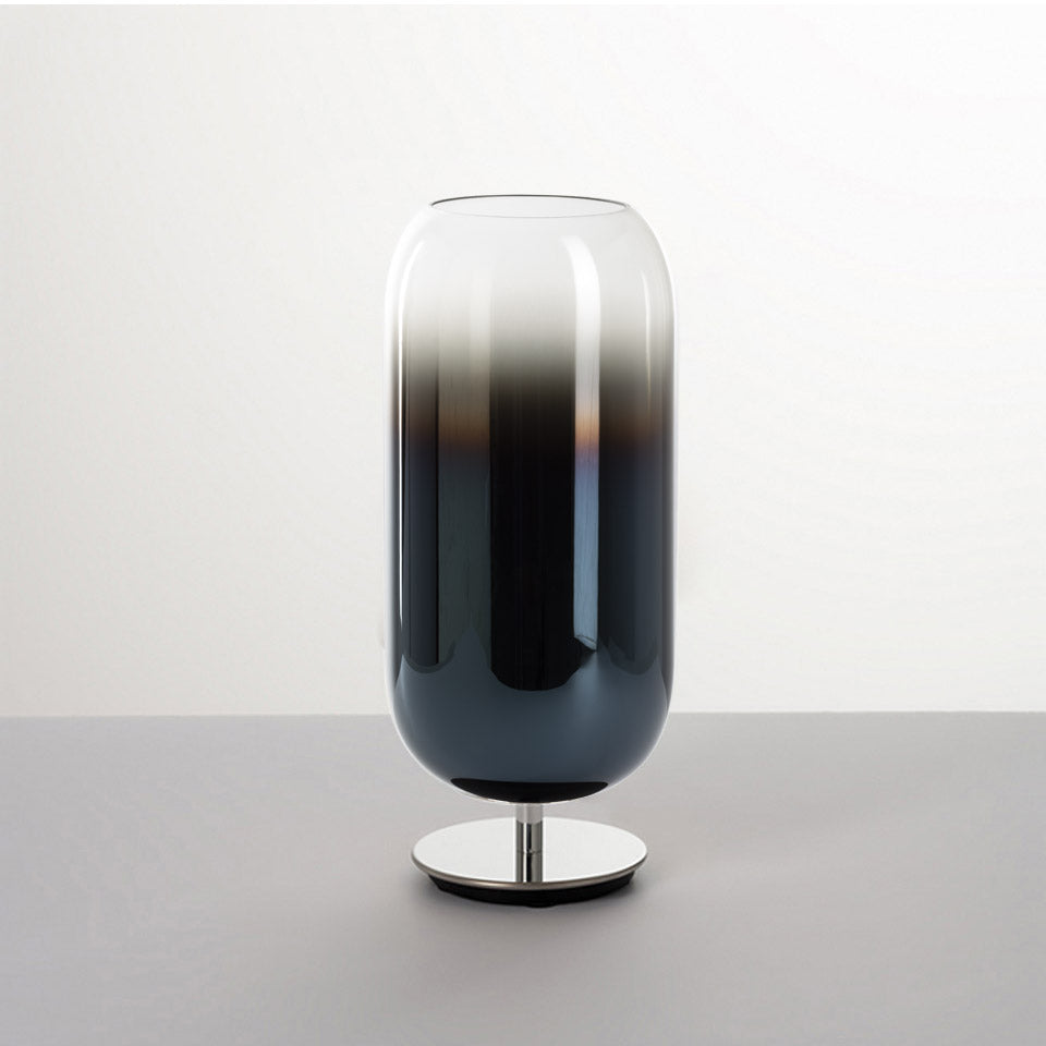 Tischlampe GOPLE blau mit silbernem Fuß