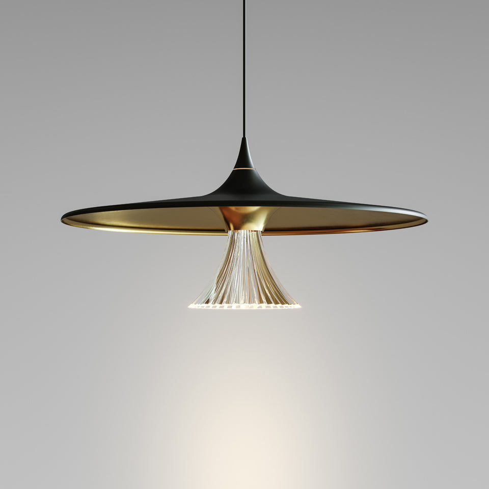 Pendelleuchte IPNO schwarz mit Gold