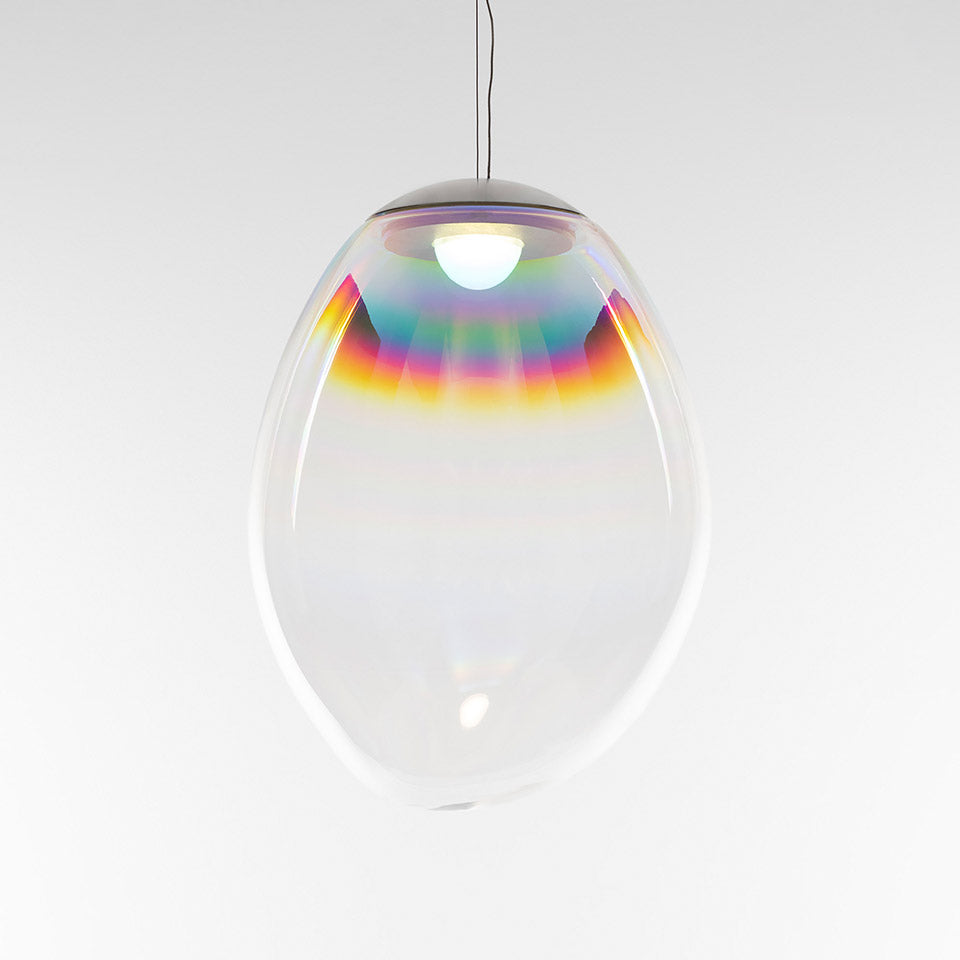 STELLAR NEBULA pendant lamp with iridescent blown glass