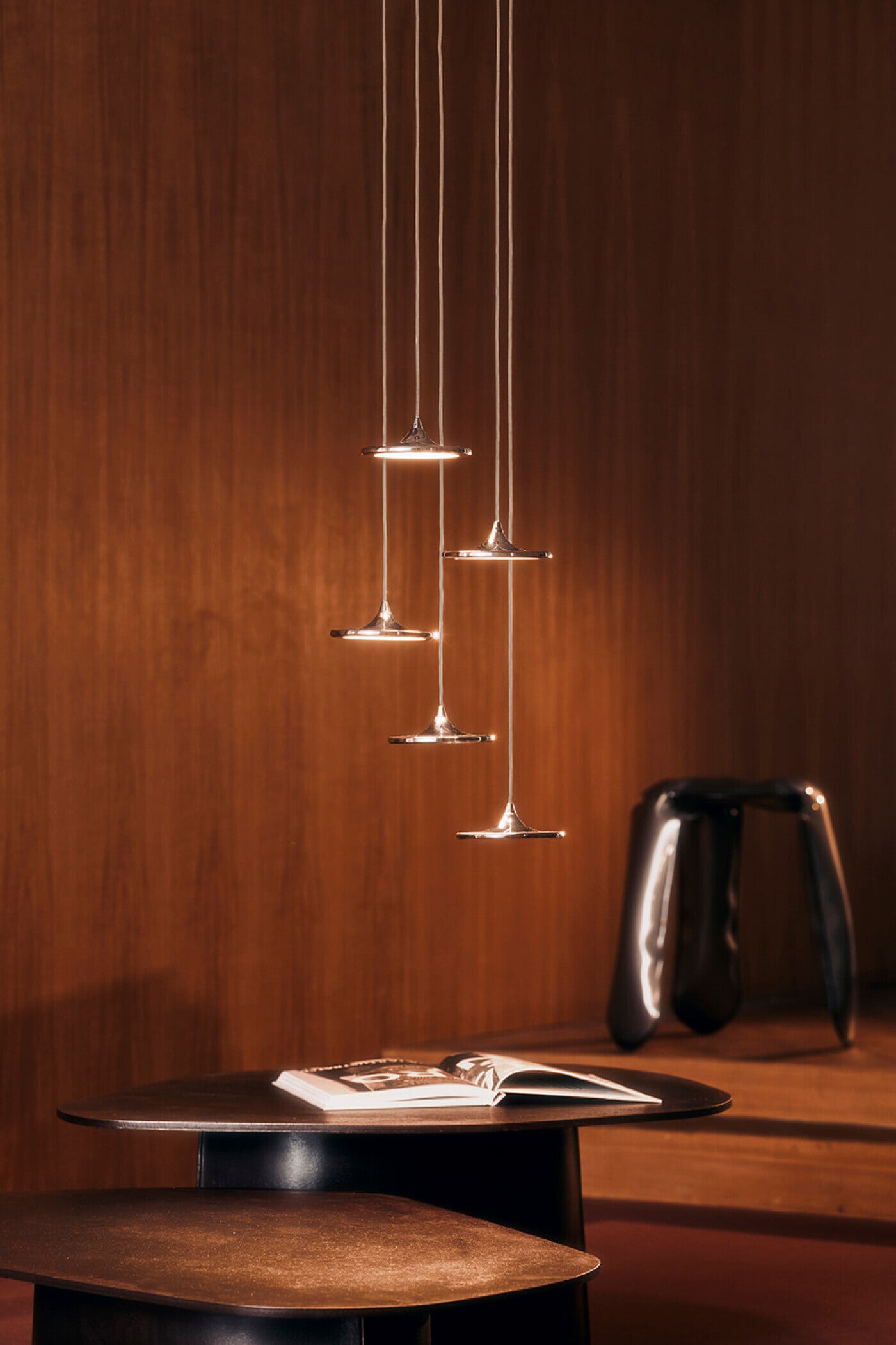LUNA inox pendant lamp set