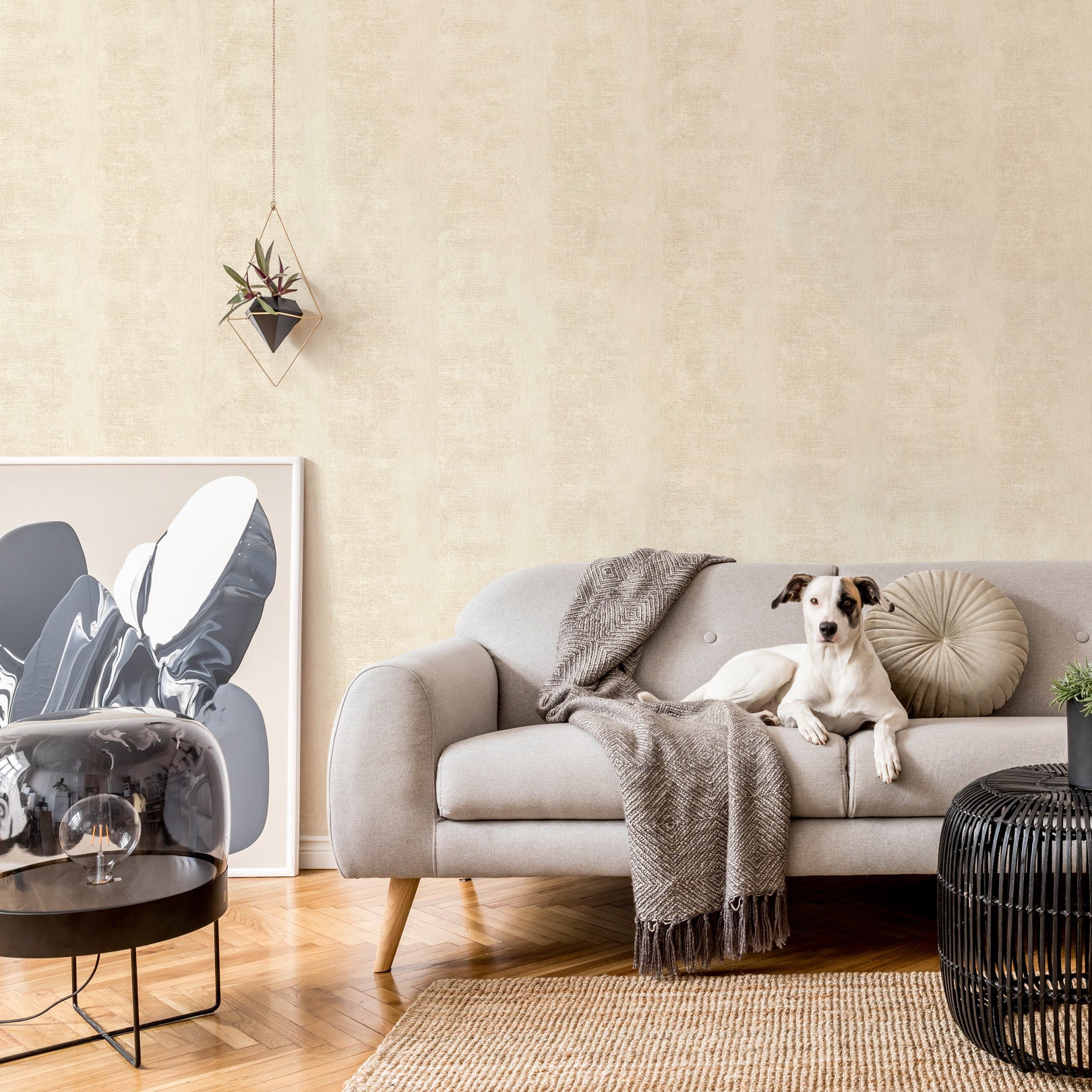 Strukturtapete mit Patina-Effekt ZUMAIA - IVOIRE Elfenbein