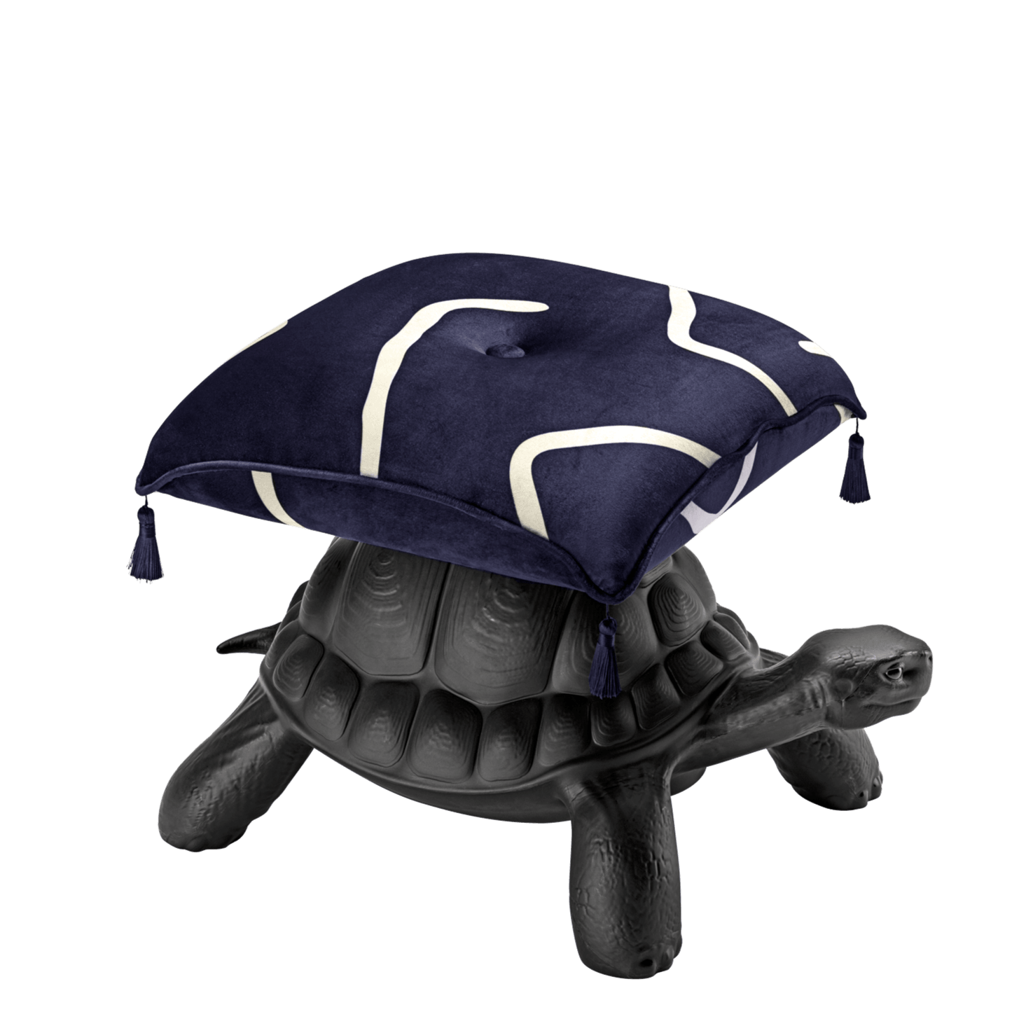 This nice, multifunctional turtle is another unusual Marcantonio project. The durable turtle armor maintains an elegant pillow, which is ideal as an unusual seat.