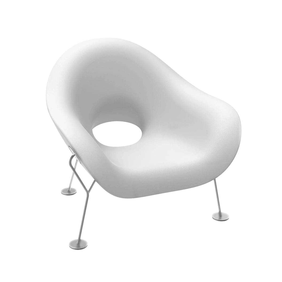 PUPA OUTDOOR armchair white with chrome base, QeeBoo, Eye on Design