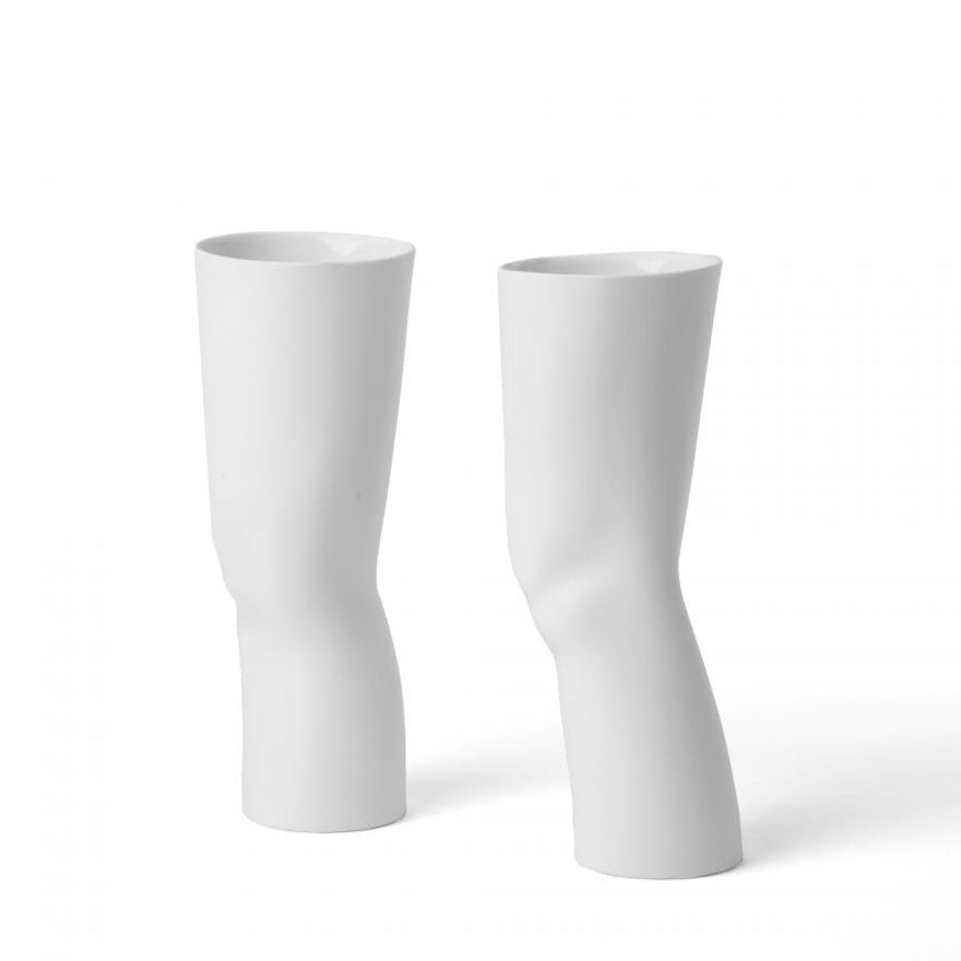 Set of porcelain vases ELLE white