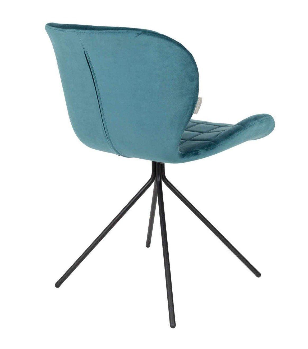 OMG VELVET Stuhl blau