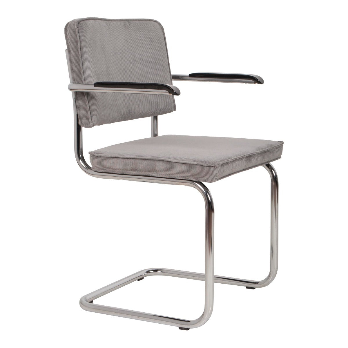 RIDGE RIB chair with armrests grey
