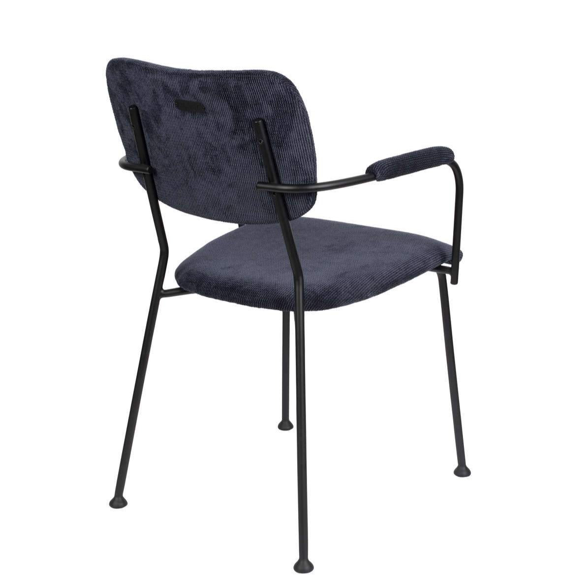 Chair with armrests BENSON navy blue, Zuiver, Eye on Design