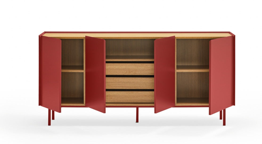 ARISTA red chest of drawers