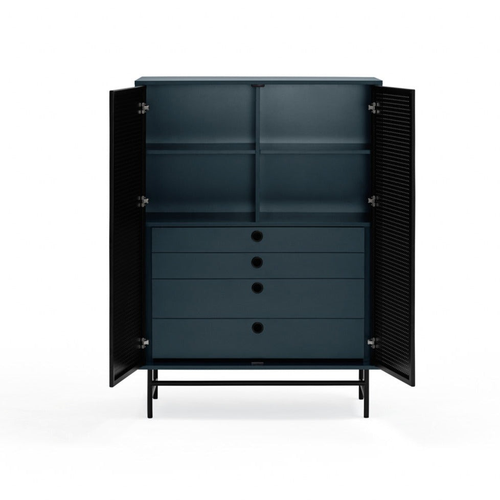 PUNTO high chest of drawers dark blue