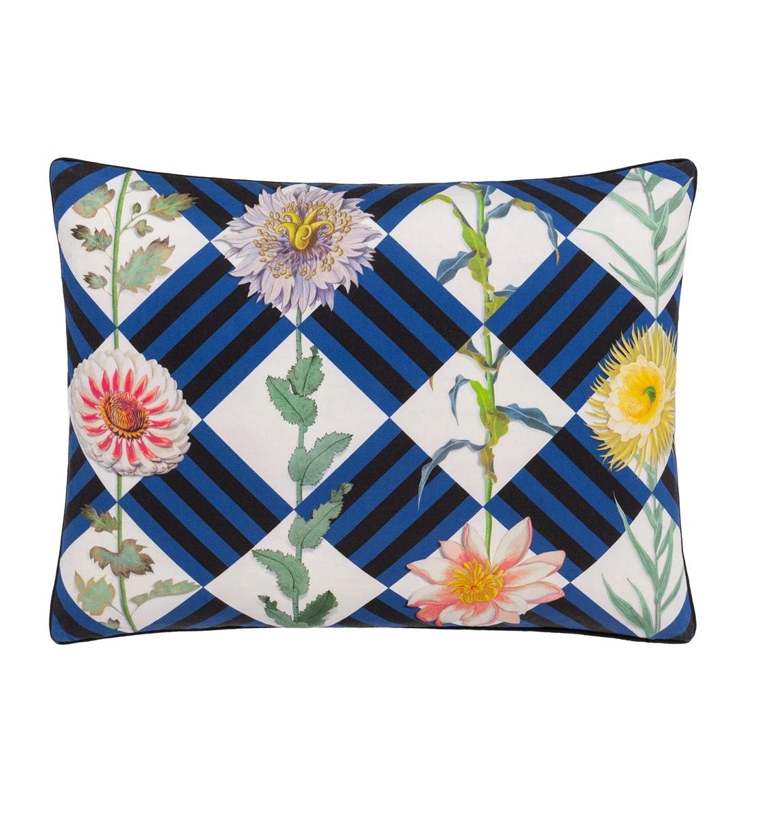 Double-sided pillow FLOWER'S GAME BOURGEON cotton satin