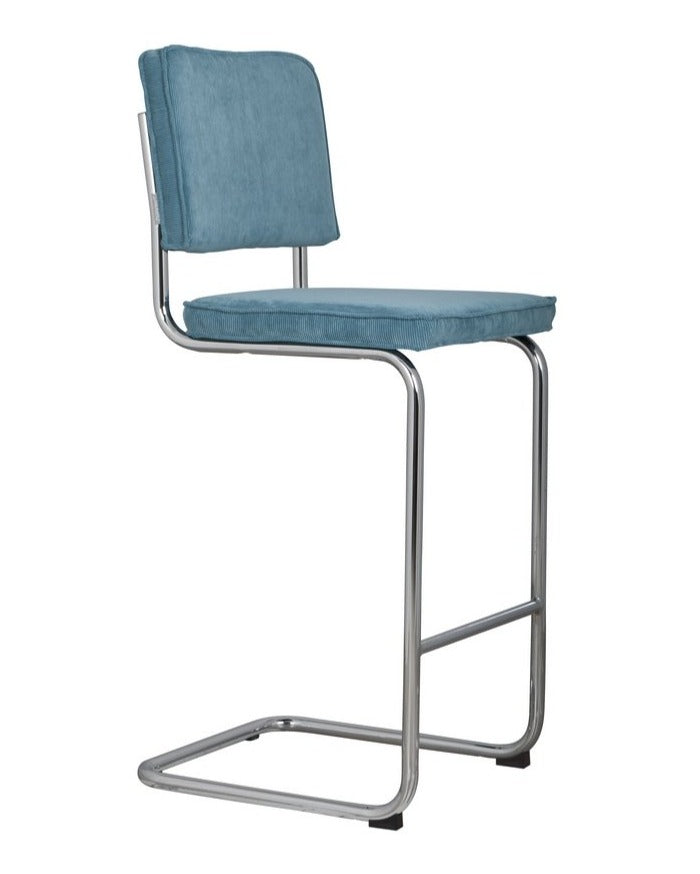 RIDGE RIB bar stool blue, Zuiver, Eye on Design