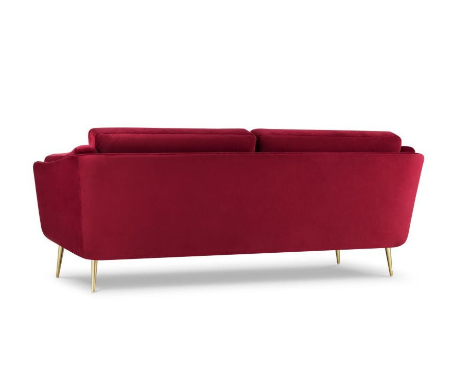 Velvet 3-seater sofa DAUPHINE red